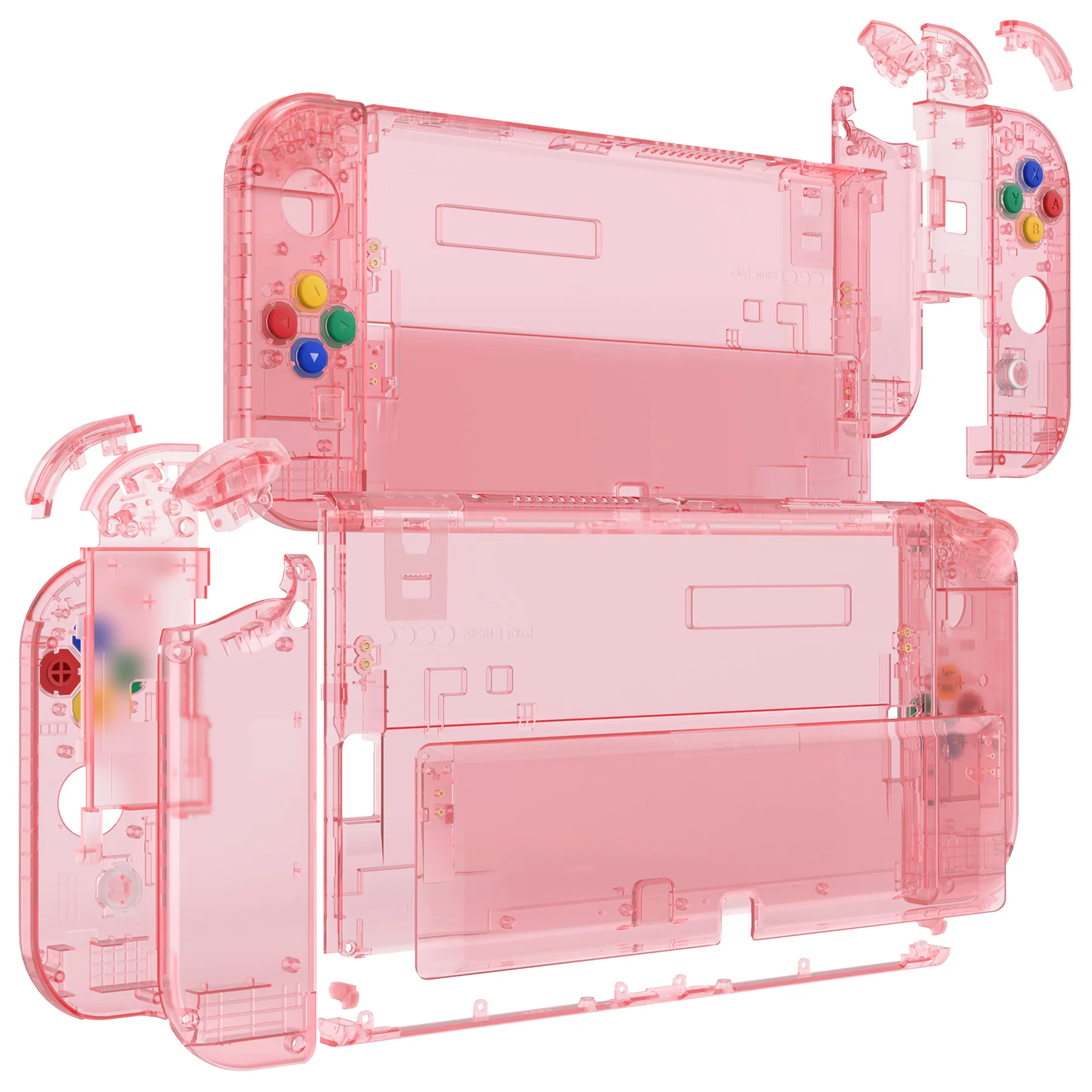 eXtremeRate Custom Replacement Full Set Shell with Buttons for Nintendo Switch OLED - Crystal Cherry Pink - Image 10