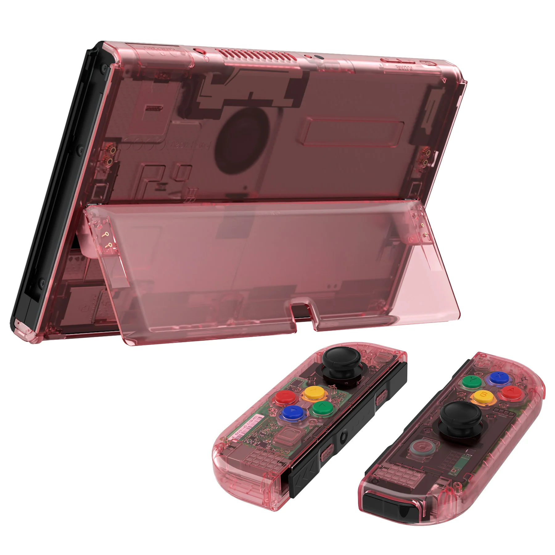eXtremeRate Custom Replacement Full Set Shell with Buttons for Nintendo Switch OLED - Crystal Cherry Pink - Image 7