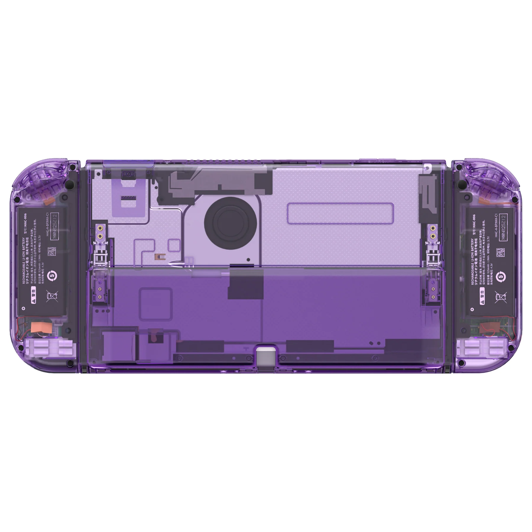 eXtremeRate Custom Replacement Full Set Shell with Buttons for Nintendo Switch OLED - Crystal Clear Atomic Purple - Image 8