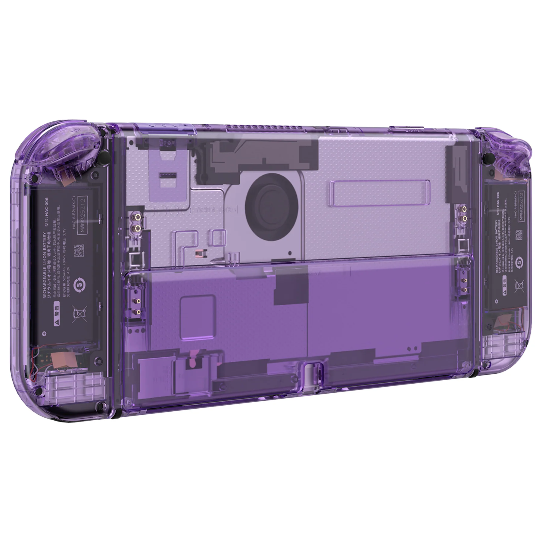 eXtremeRate Custom Replacement Full Set Shell with Buttons for Nintendo Switch OLED - Crystal Clear Atomic Purple - Image 9