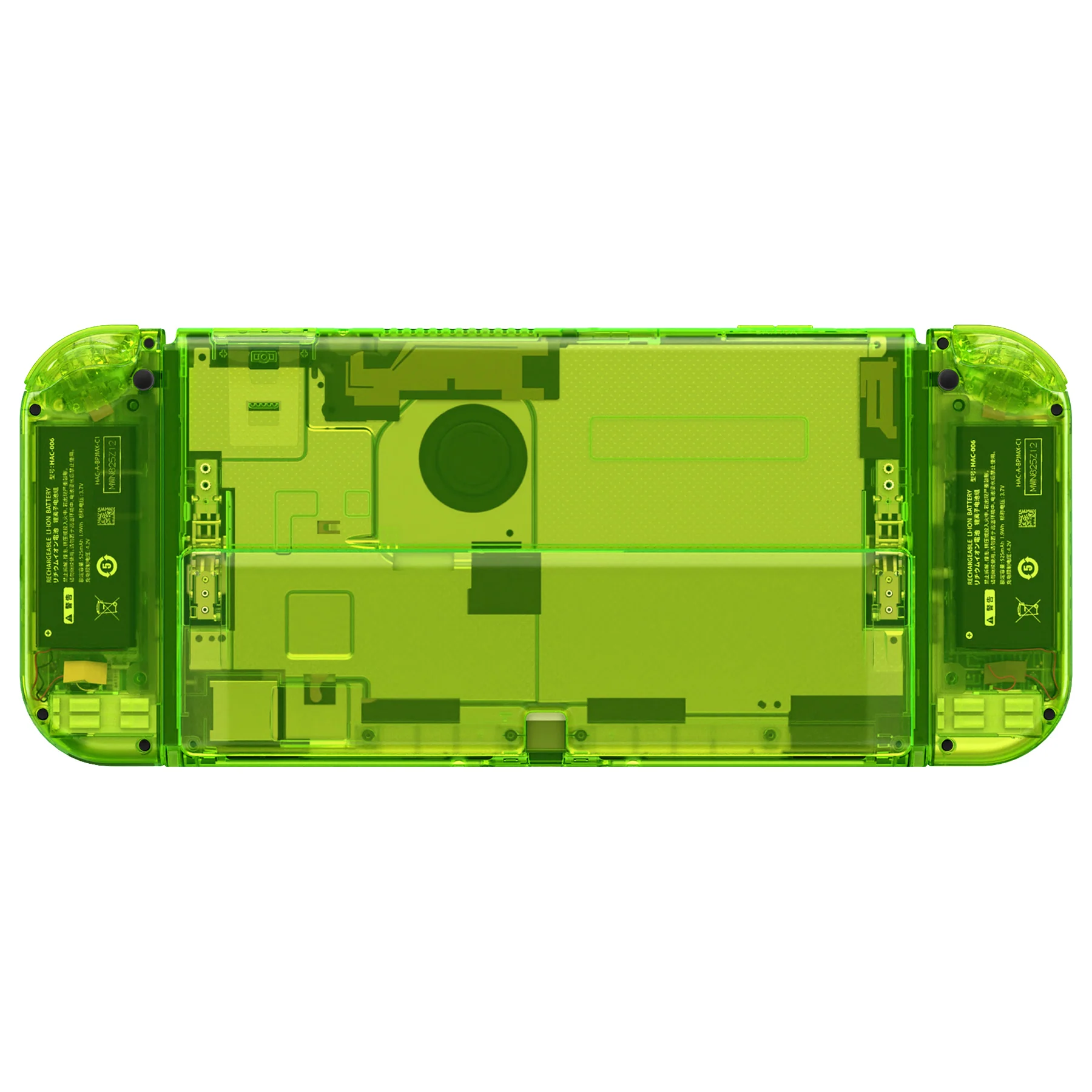 eXtremeRate Custom Replacement Full Set Shell with Buttons for Nintendo Switch OLED - Crystal Clear Lime Green - Image 8