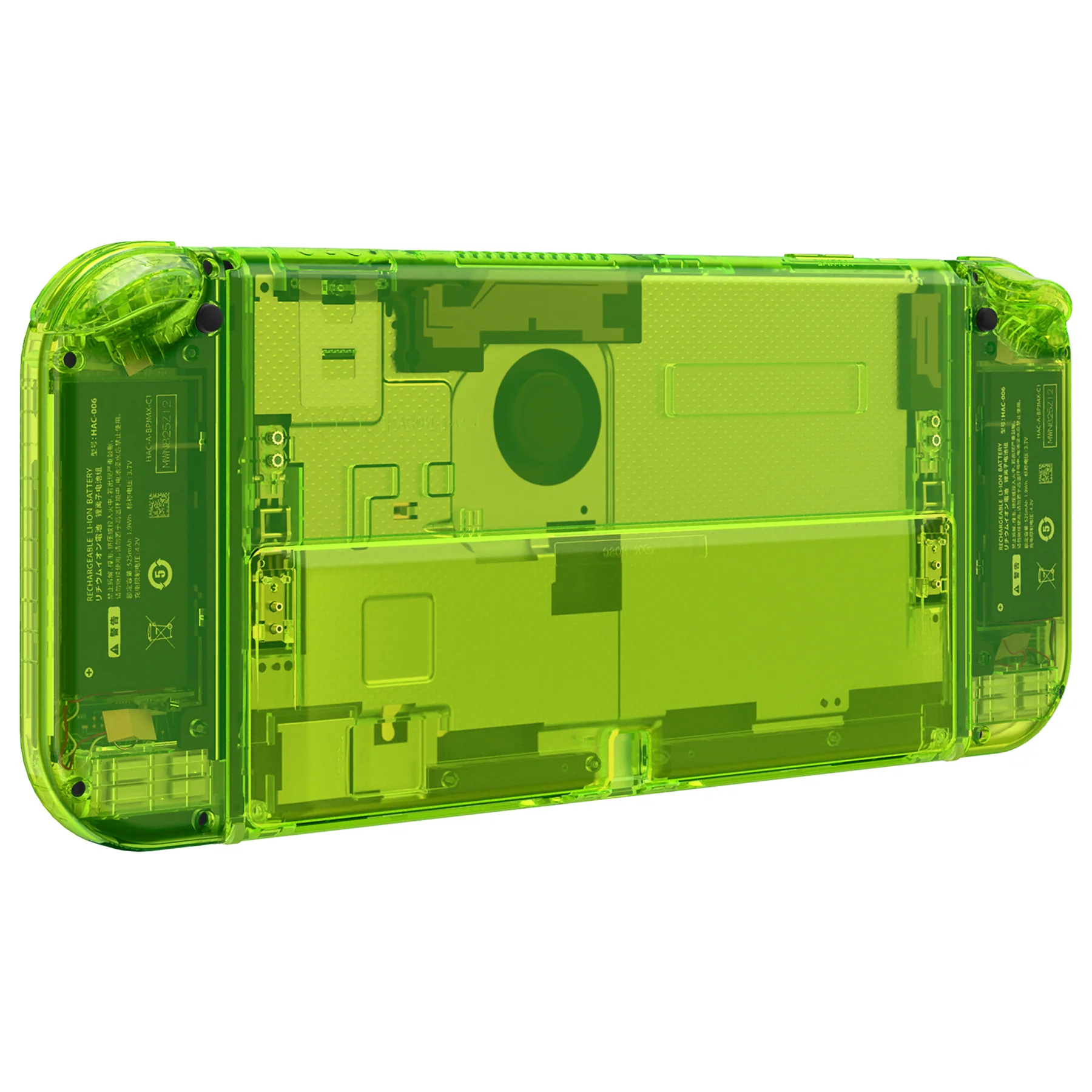 eXtremeRate Custom Replacement Full Set Shell with Buttons for Nintendo Switch OLED - Crystal Clear Lime Green - Image 9