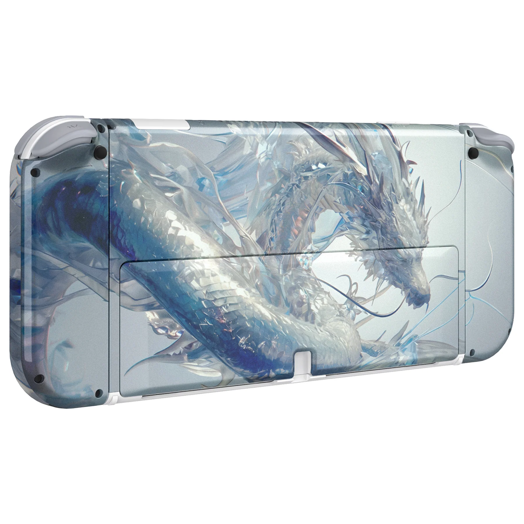 eXtremeRate Custom Replacement Full Set Shell with Buttons for Nintendo Switch OLED - Crystal Dragon - Image 9