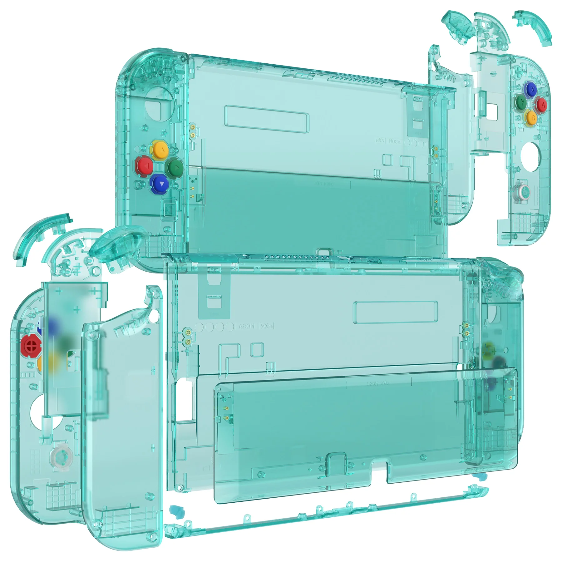 eXtremeRate Custom Replacement Full Set Shell with Buttons for Nintendo Switch OLED - Crystal Emerald Green - Image 10