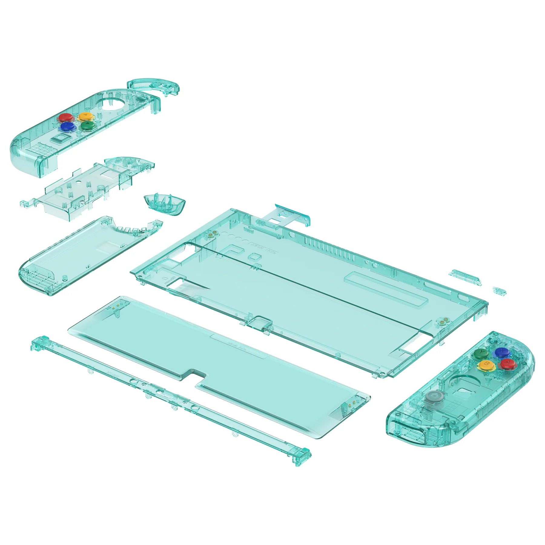 eXtremeRate Custom Replacement Full Set Shell with Buttons for Nintendo Switch OLED - Crystal Emerald Green - Image 11