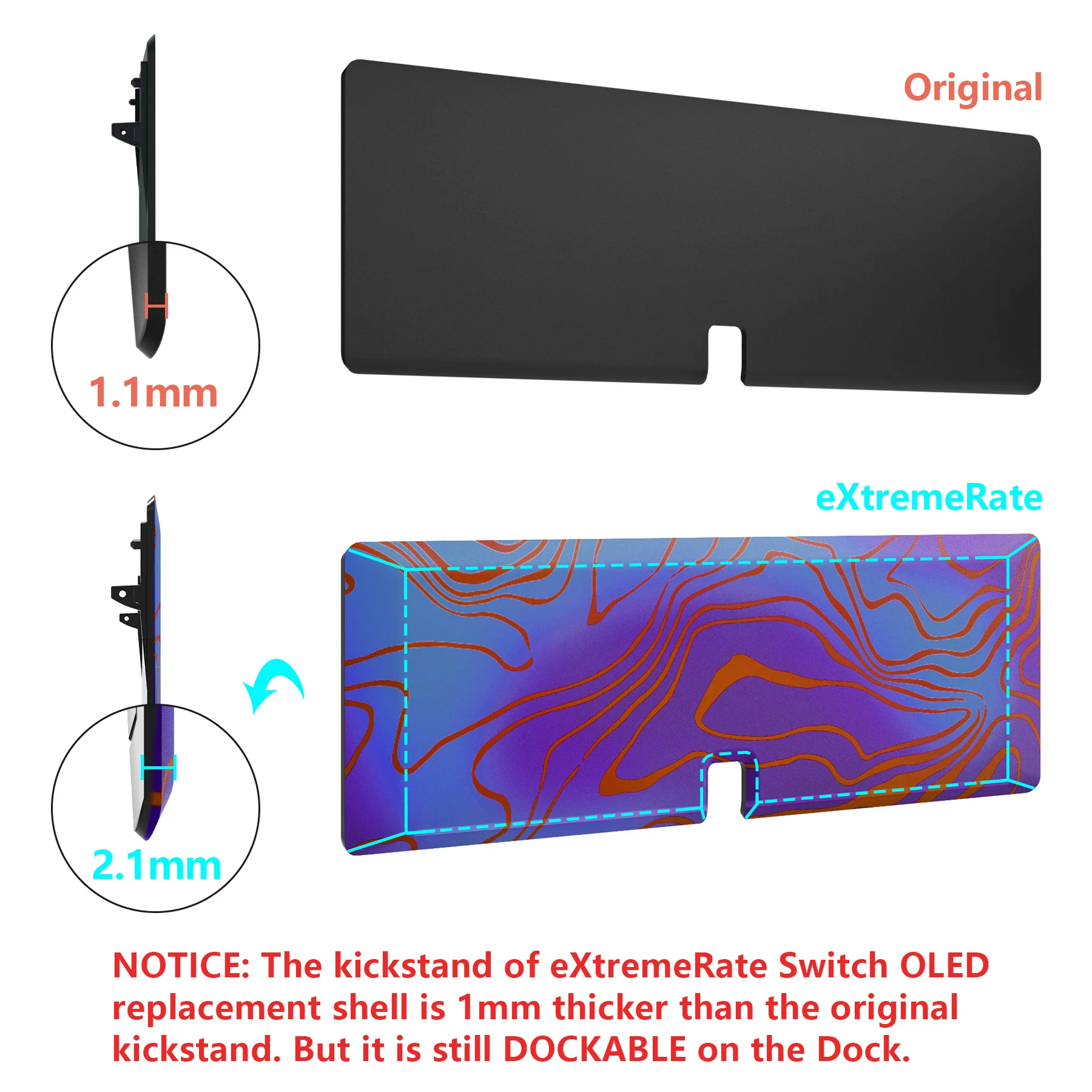 eXtremeRate Custom Replacement Full Set Shell with Buttons for Nintendo Switch OLED - Damascuscamo - Image 12