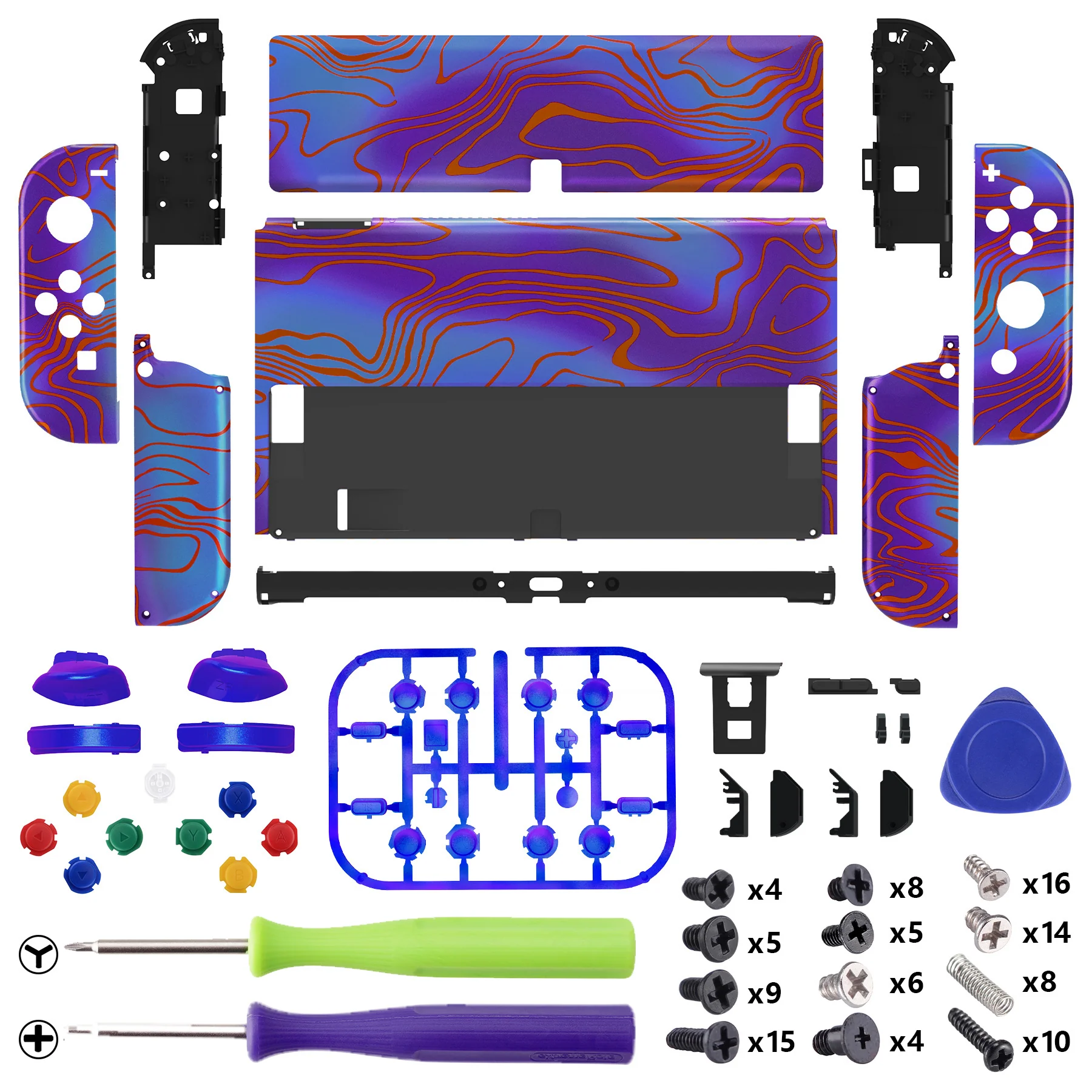 eXtremeRate Custom Replacement Full Set Shell with Buttons for Nintendo Switch OLED - Damascuscamo - Image 2