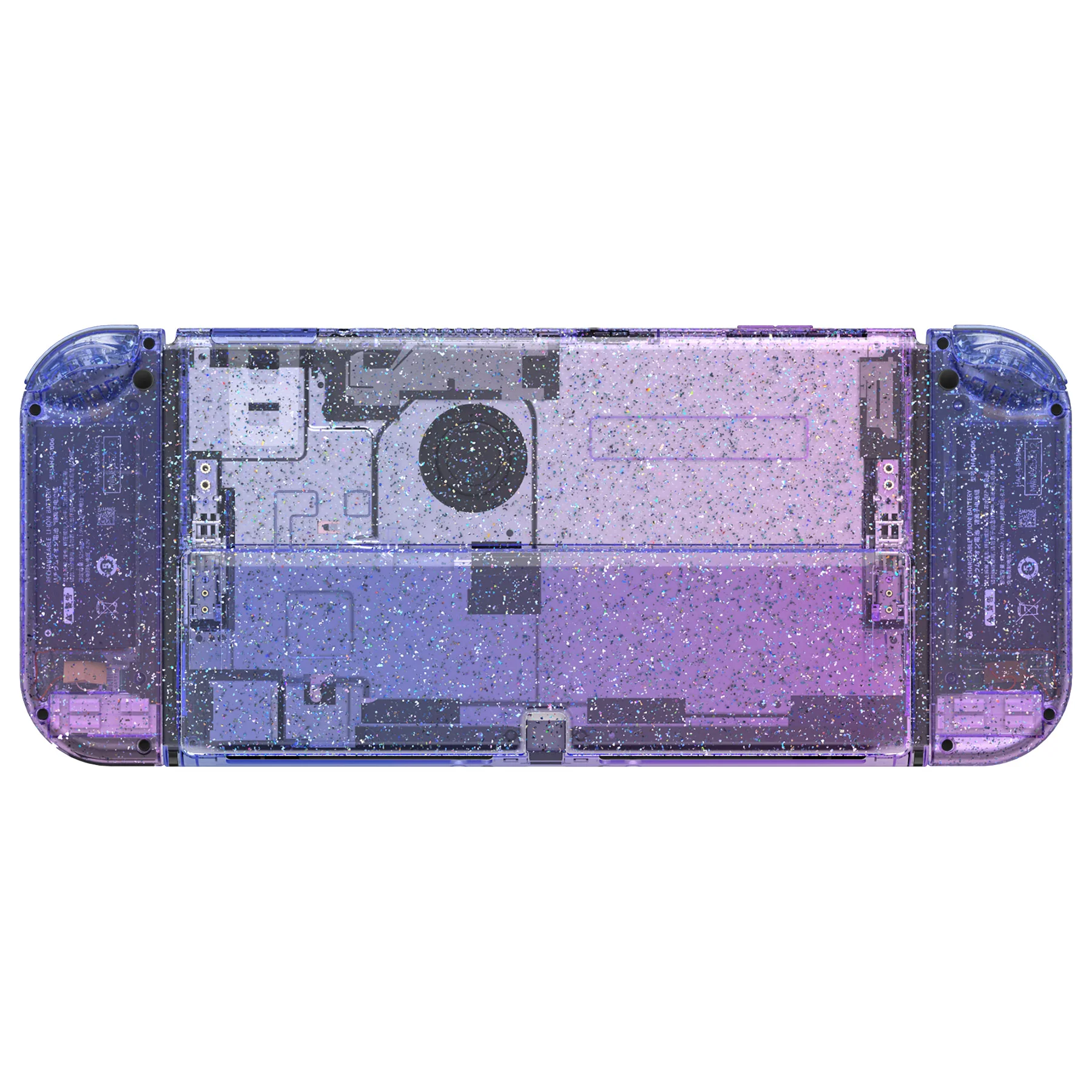eXtremeRate Custom Replacement Full Set Shell with Buttons for Nintendo Switch OLED - Glitter Gradient Translucent Bluebell - Image 8