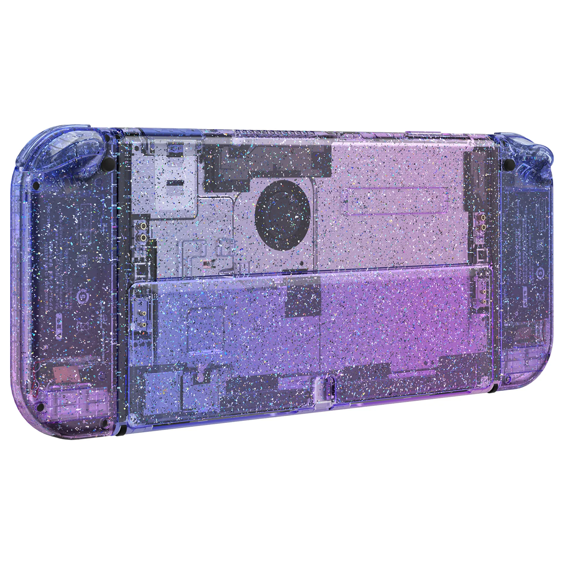 eXtremeRate Custom Replacement Full Set Shell with Buttons for Nintendo Switch OLED - Glitter Gradient Translucent Bluebell - Image 9
