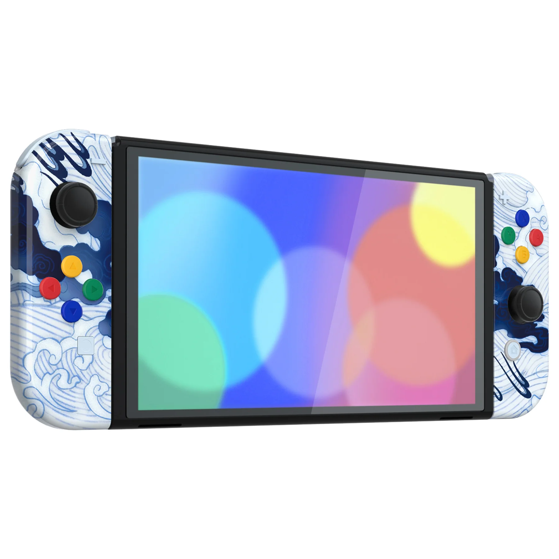 eXtremeRate Custom Replacement Full Set Shell with Buttons for Nintendo Switch OLED - Porcelain Dragon - Image 6