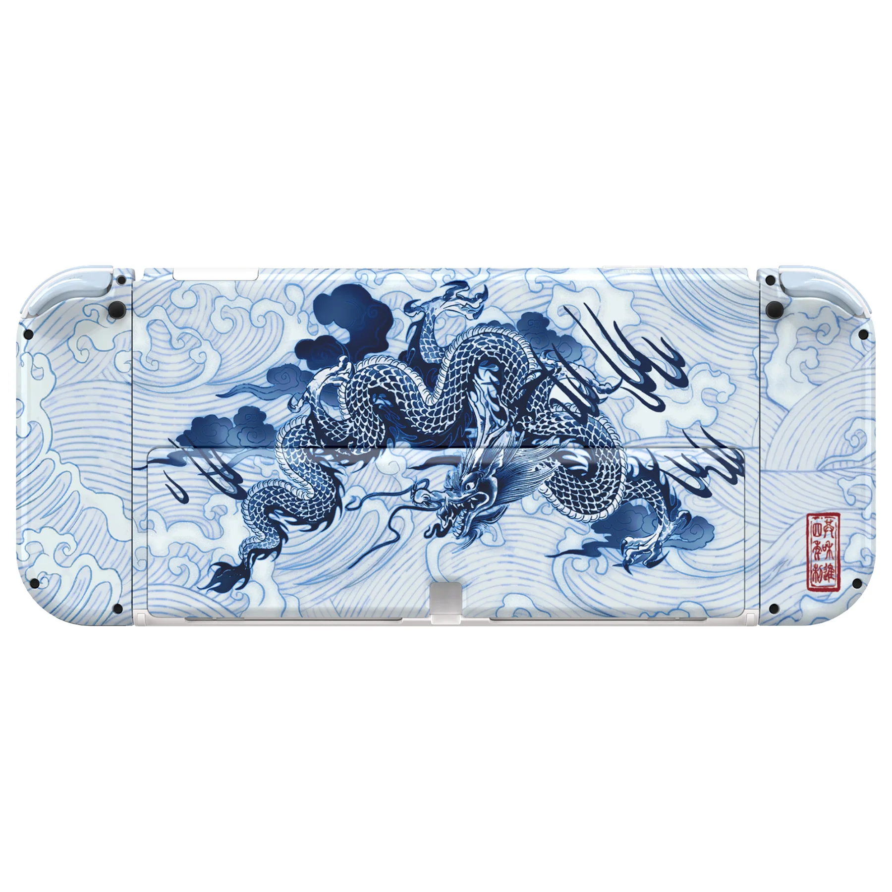 eXtremeRate Custom Replacement Full Set Shell with Buttons for Nintendo Switch OLED - Porcelain Dragon - Image 8