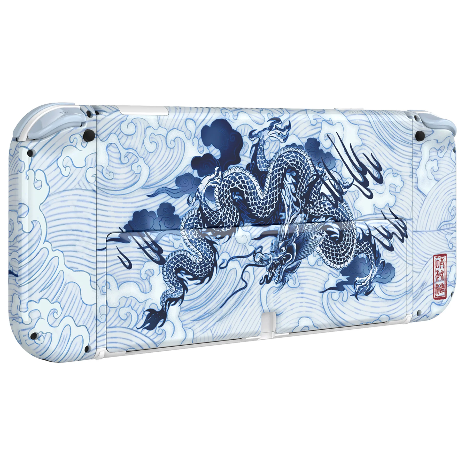 eXtremeRate Custom Replacement Full Set Shell with Buttons for Nintendo Switch OLED - Porcelain Dragon - Image 9