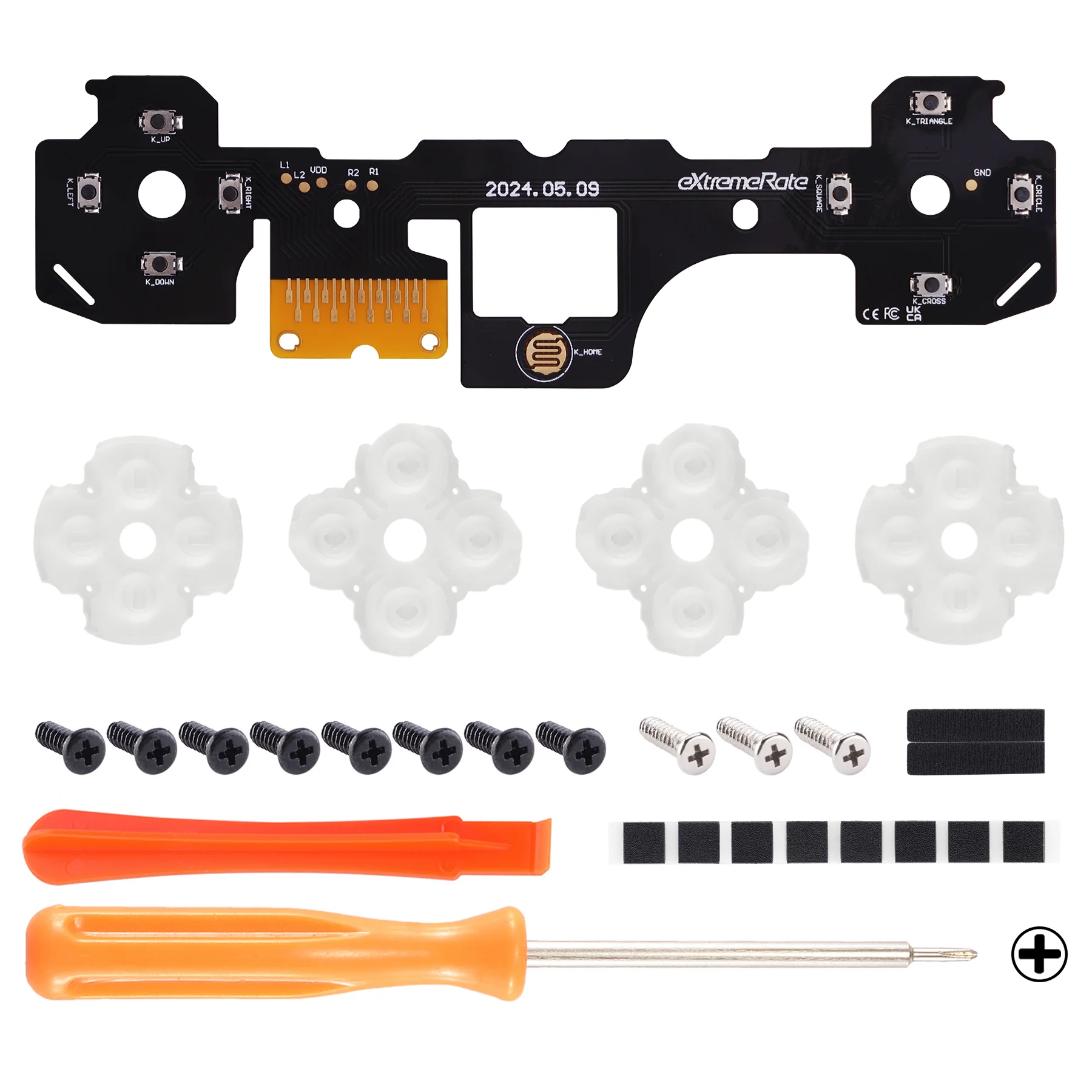 eXtremeRate Custom Tactile Dpad & Action Buttons Face Clicky Kit V3 for PS5 Controller BDM-030/040/050/060 - Image 2