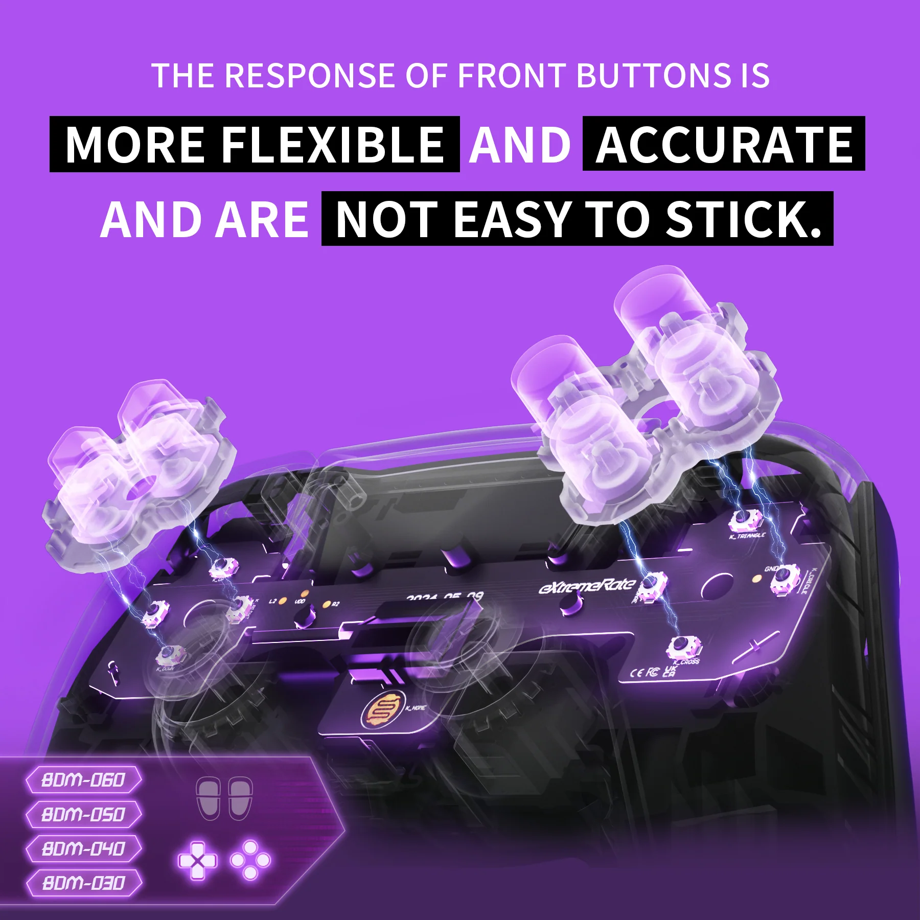 eXtremeRate Custom Tactile Dpad & Action Buttons Face Clicky Kit V3 for PS5 Controller BDM-030/040/050/060 - Image 6