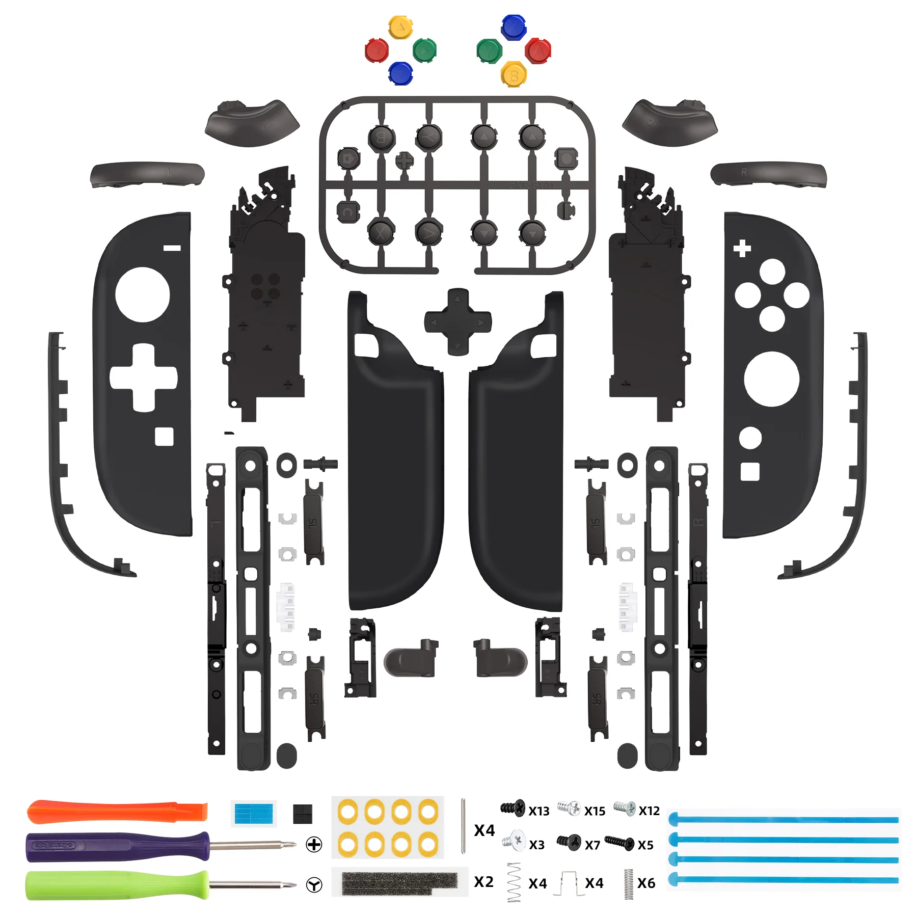 eXtremeRate D-Pad Version Replacement Full Set Shell Case with Buttons for Joycon 2 of Nintendo Switch 2 - Deluxe Version - Black - Image 2