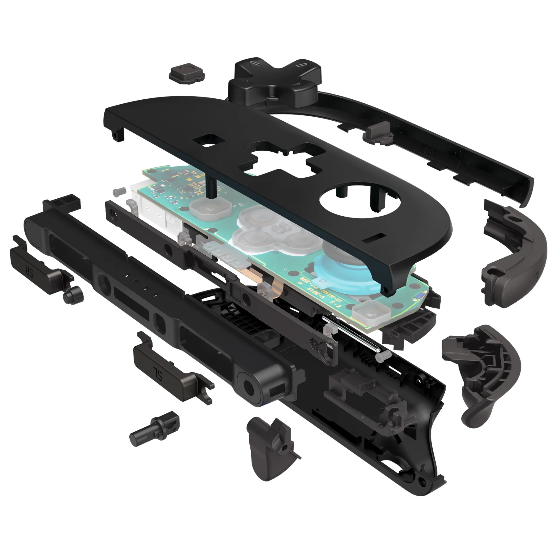 eXtremeRate D-Pad Version Replacement Full Set Shell Case with Buttons for Joycon 2 of Nintendo Switch 2 - Deluxe Version - Black - Image 6