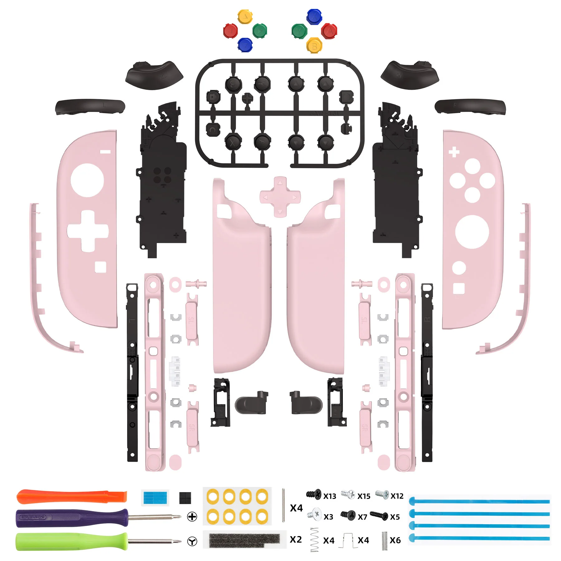 eXtremeRate D-Pad Version Replacement Full Set Shell Case with Buttons for Joycon 2 of Nintendo Switch 2 - Deluxe Version - Cherry Blossoms Pink - Image 2