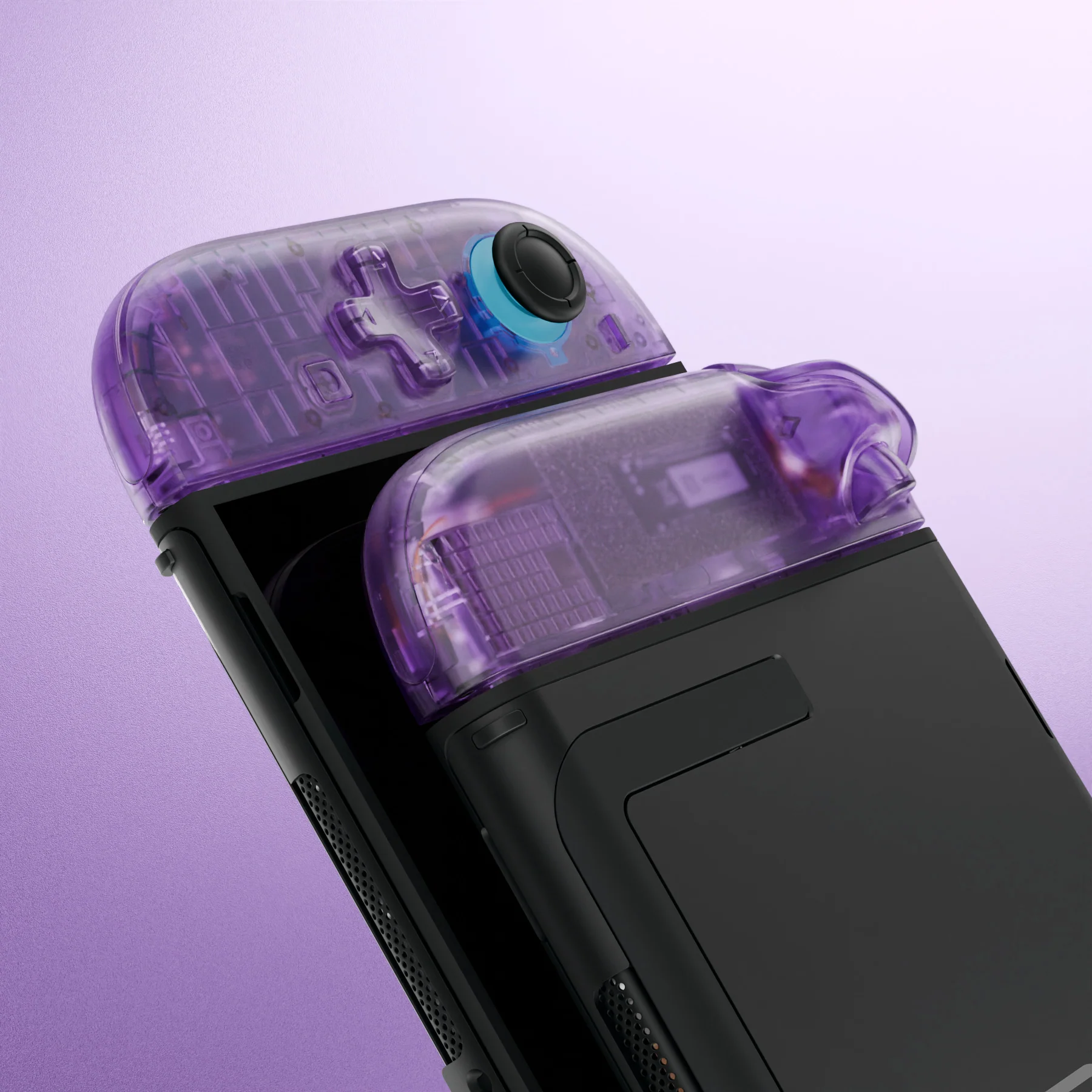 eXtremeRate D-Pad Version Replacement Full Set Shell Case with Buttons for Joycon 2 of Nintendo Switch 2 - Deluxe Version - Clear Atomic Purple - Image 10
