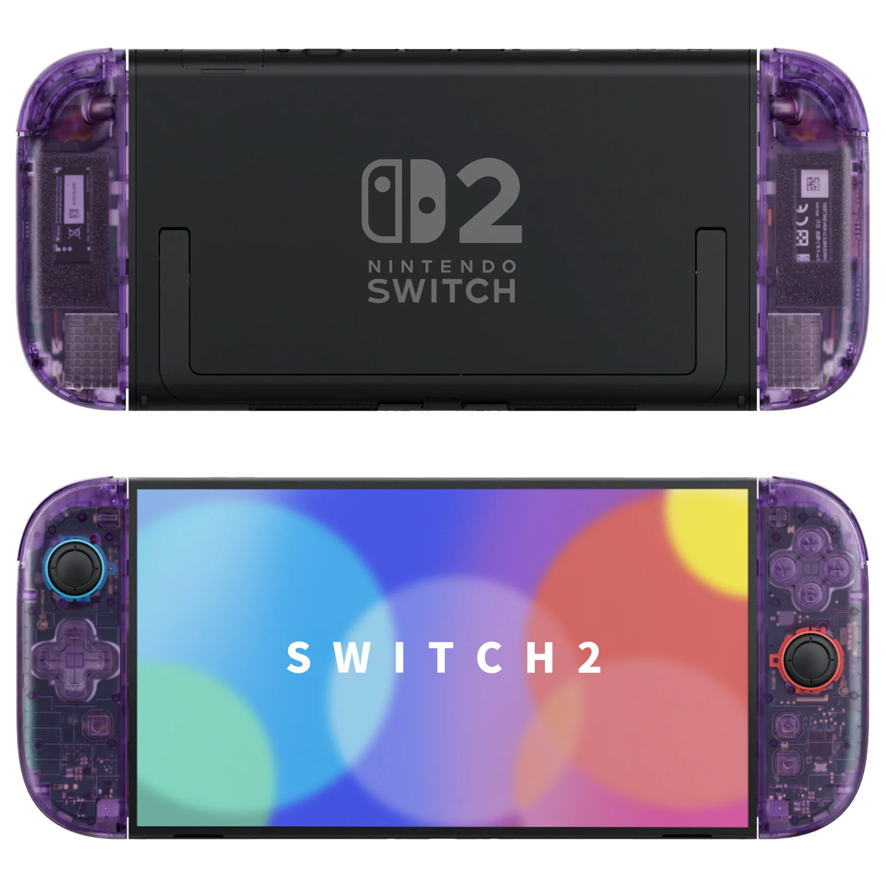 eXtremeRate D-Pad Version Replacement Full Set Shell Case with Buttons for Joycon 2 of Nintendo Switch 2 - Deluxe Version - Clear Atomic Purple - Image 4