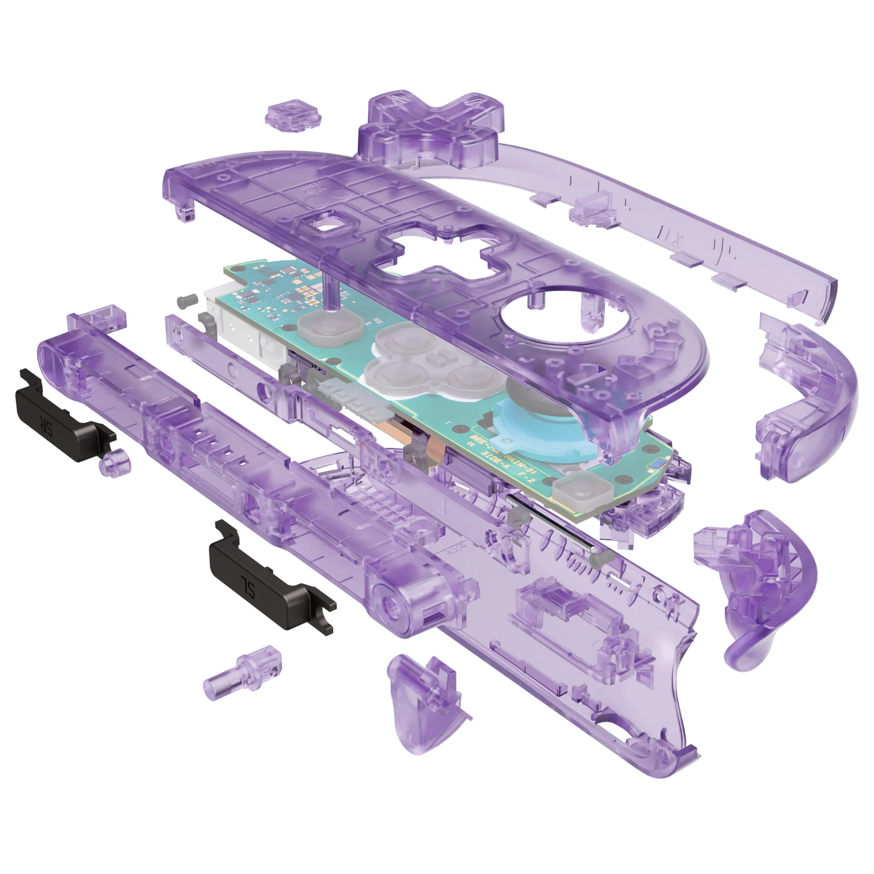 eXtremeRate D-Pad Version Replacement Full Set Shell Case with Buttons for Joycon 2 of Nintendo Switch 2 - Deluxe Version - Clear Atomic Purple - Image 6
