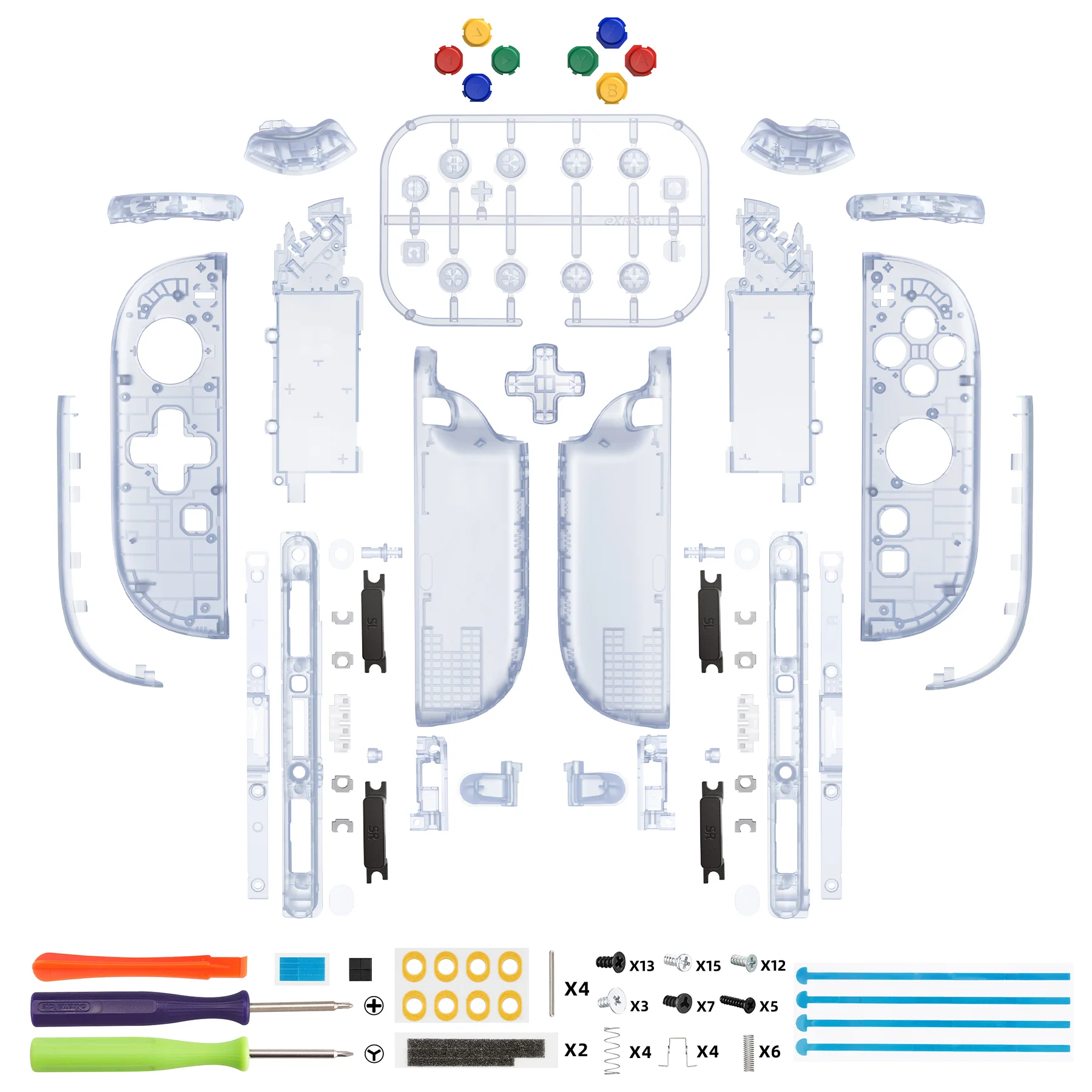 eXtremeRate D-Pad Version Replacement Full Set Shell Case with Buttons for Joycon 2 of Nintendo Switch 2 - Deluxe Version - Clear Glacier Blue - Image 2