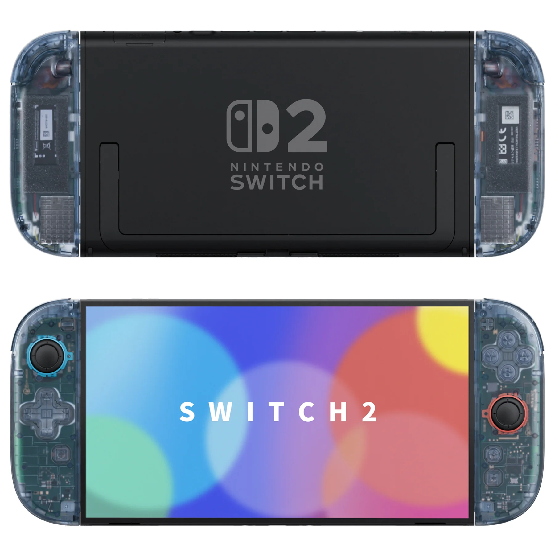 eXtremeRate D-Pad Version Replacement Full Set Shell Case with Buttons for Joycon 2 of Nintendo Switch 2 - Deluxe Version - Clear Glacier Blue - Image 4