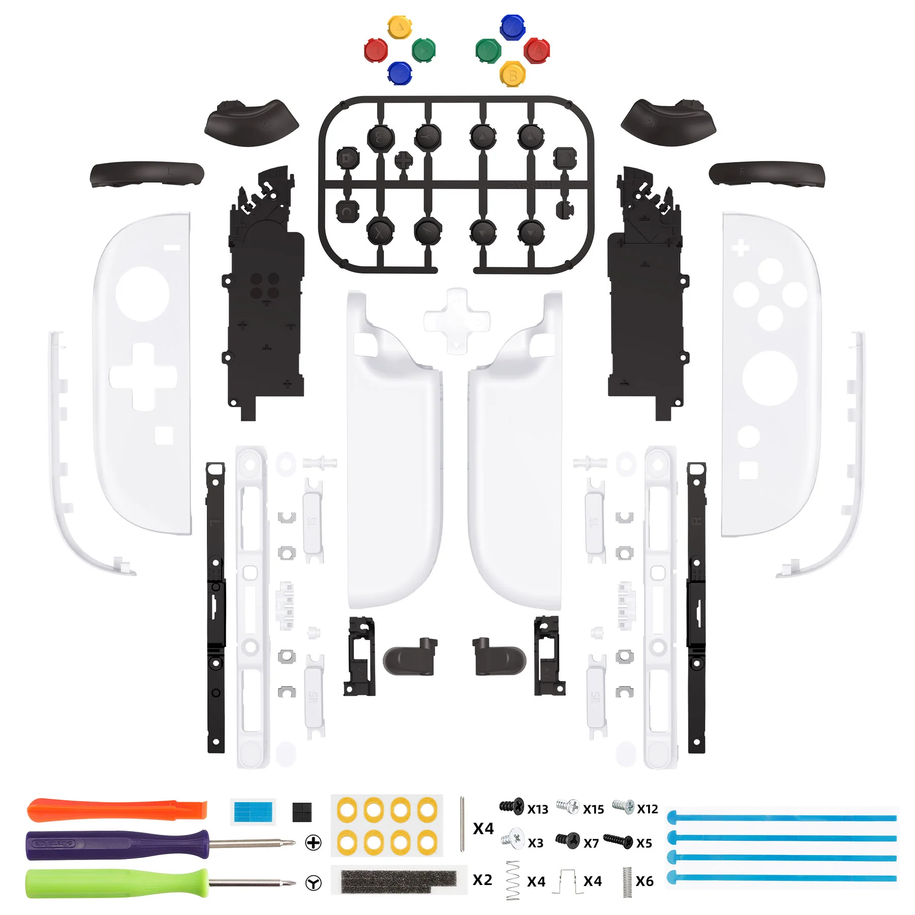 eXtremeRate D-Pad Version Replacement Full Set Shell Case with Buttons for Joycon 2 of Nintendo Switch 2 - Deluxe Version - White - Image 2