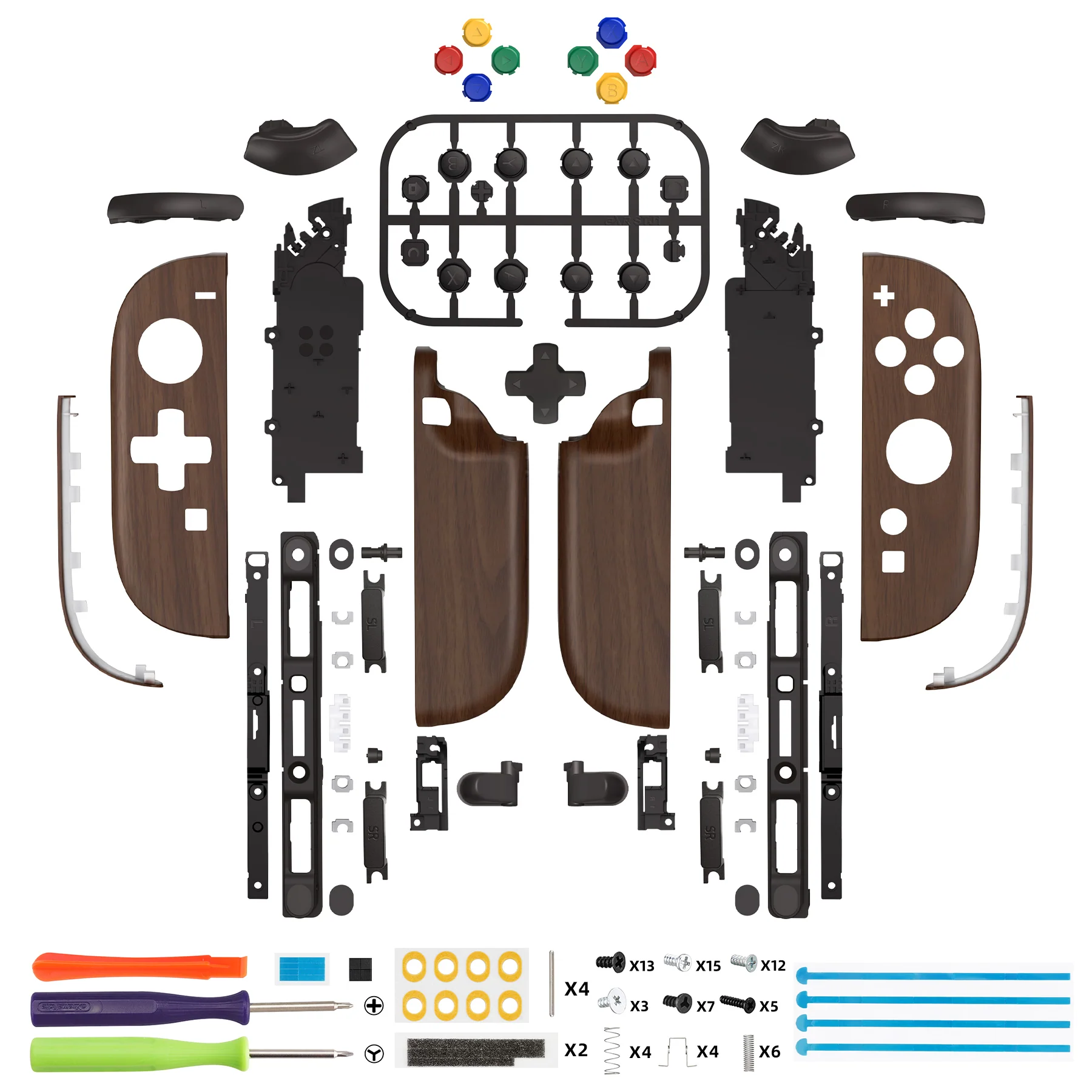 eXtremeRate D-Pad Version Replacement Full Set Shell Case with Buttons for Joycon 2 of Nintendo Switch 2 - Deluxe Version - Wood Grain - Image 2