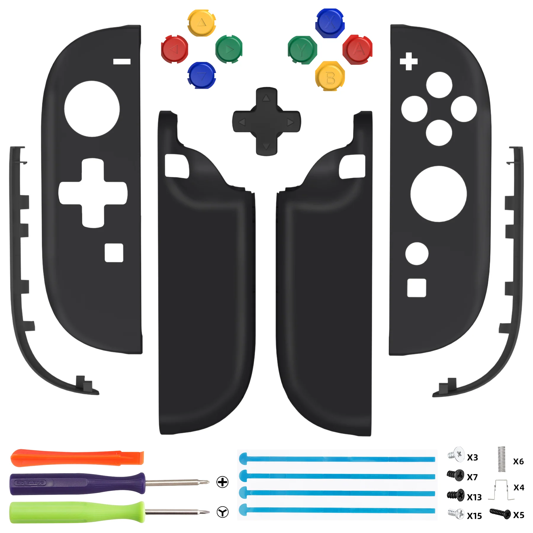 eXtremeRate D-Pad Version Replacement Full Set Shell Case with Buttons for Joycon 2 of Nintendo Switch 2 - Essence Version - Black - Image 2