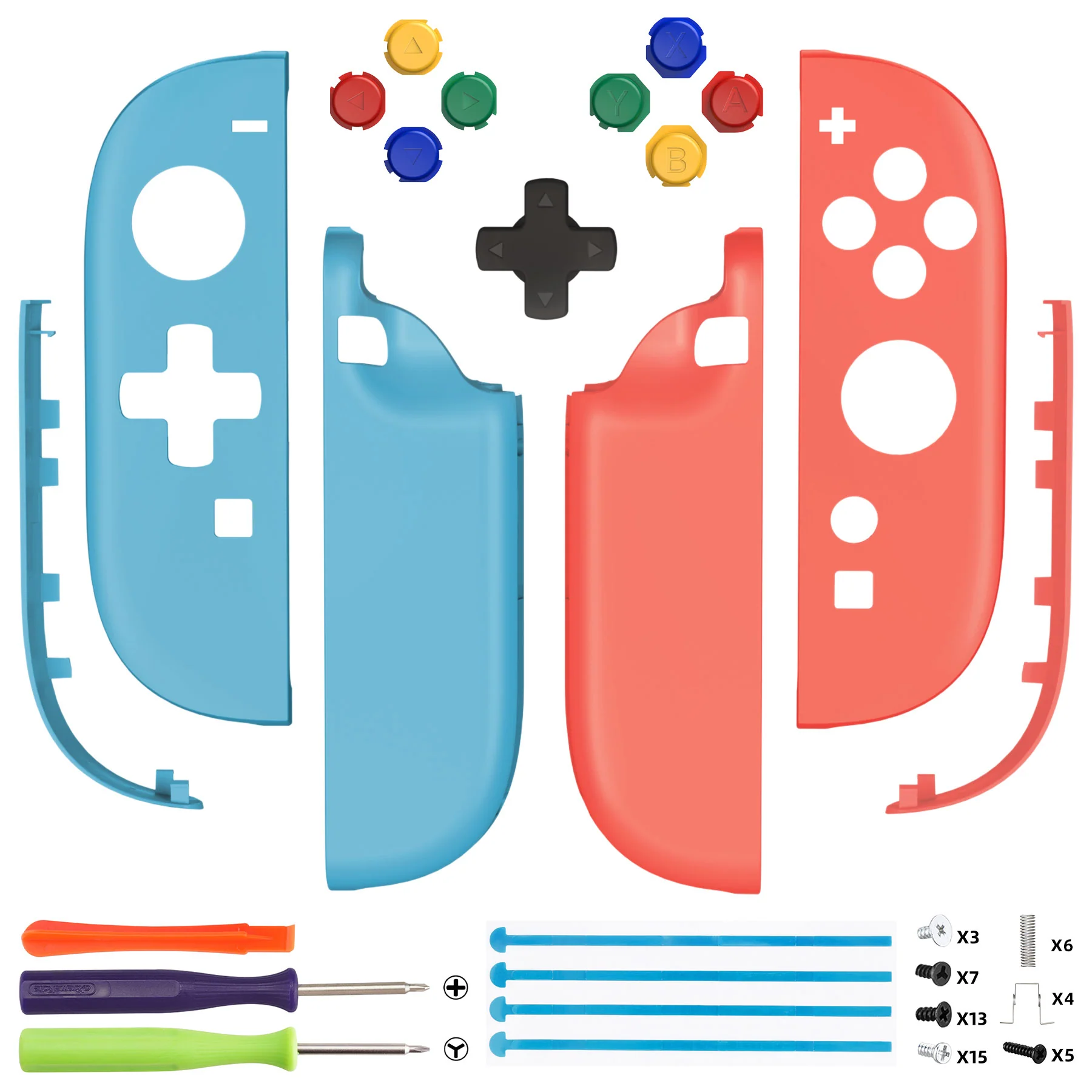 eXtremeRate D-Pad Version Replacement Full Set Shell Case with Buttons for Joycon 2 of Nintendo Switch 2 - Essence Version - Blue & Orange - Image 2