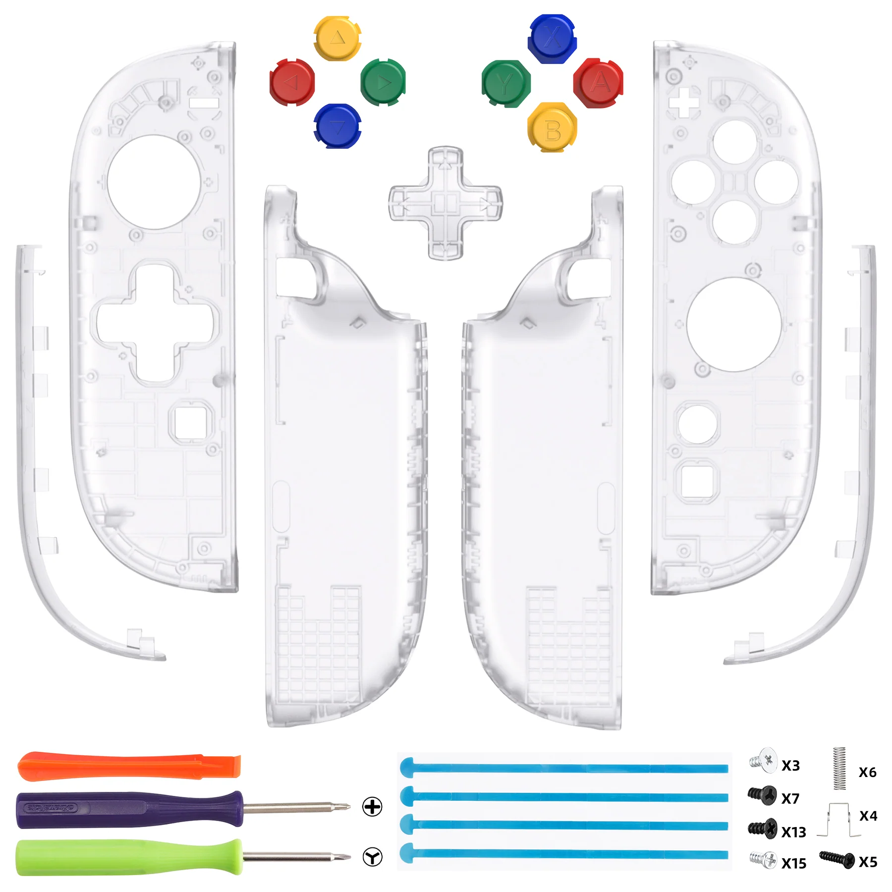 eXtremeRate D-Pad Version Replacement Full Set Shell Case with Buttons for Joycon 2 of Nintendo Switch 2 - Essence Version - Clear - Image 2
