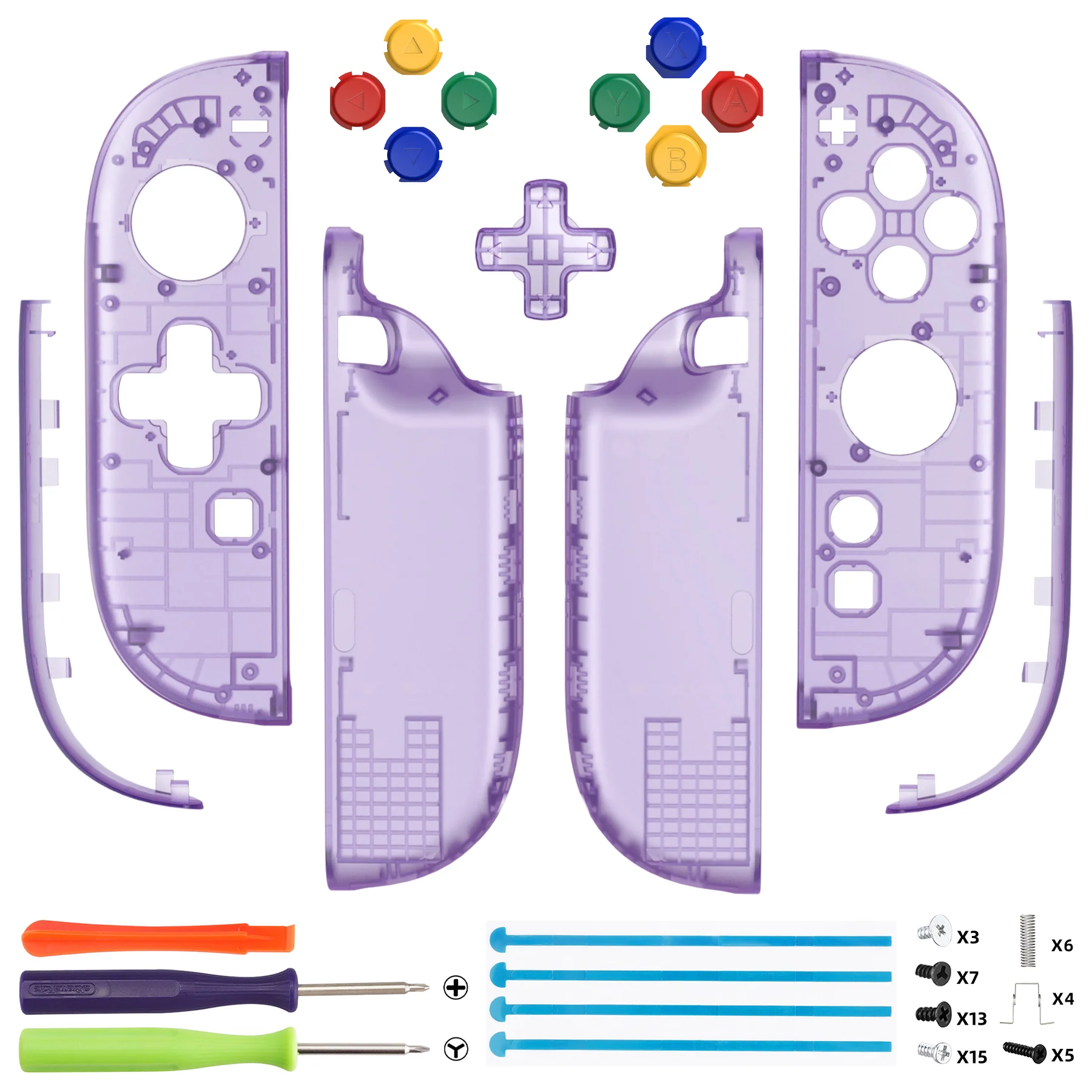 eXtremeRate D-Pad Version Replacement Full Set Shell Case with Buttons for Joycon 2 of Nintendo Switch 2 - Essence Version - Clear Atomic Purple - Image 2