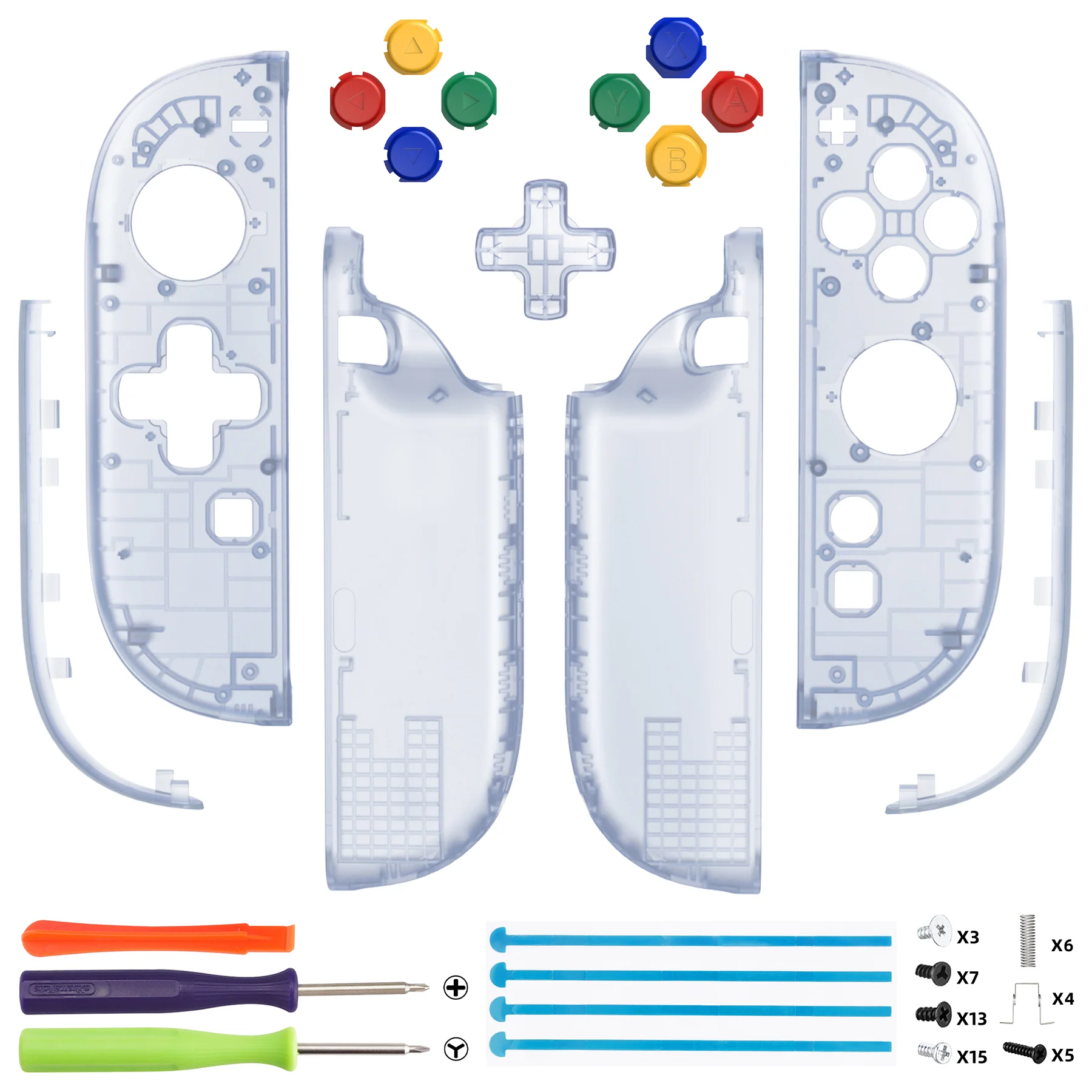 eXtremeRate D-Pad Version Replacement Full Set Shell Case with Buttons for Joycon 2 of Nintendo Switch 2 - Essence Version - Clear Glacier Blue - Image 2