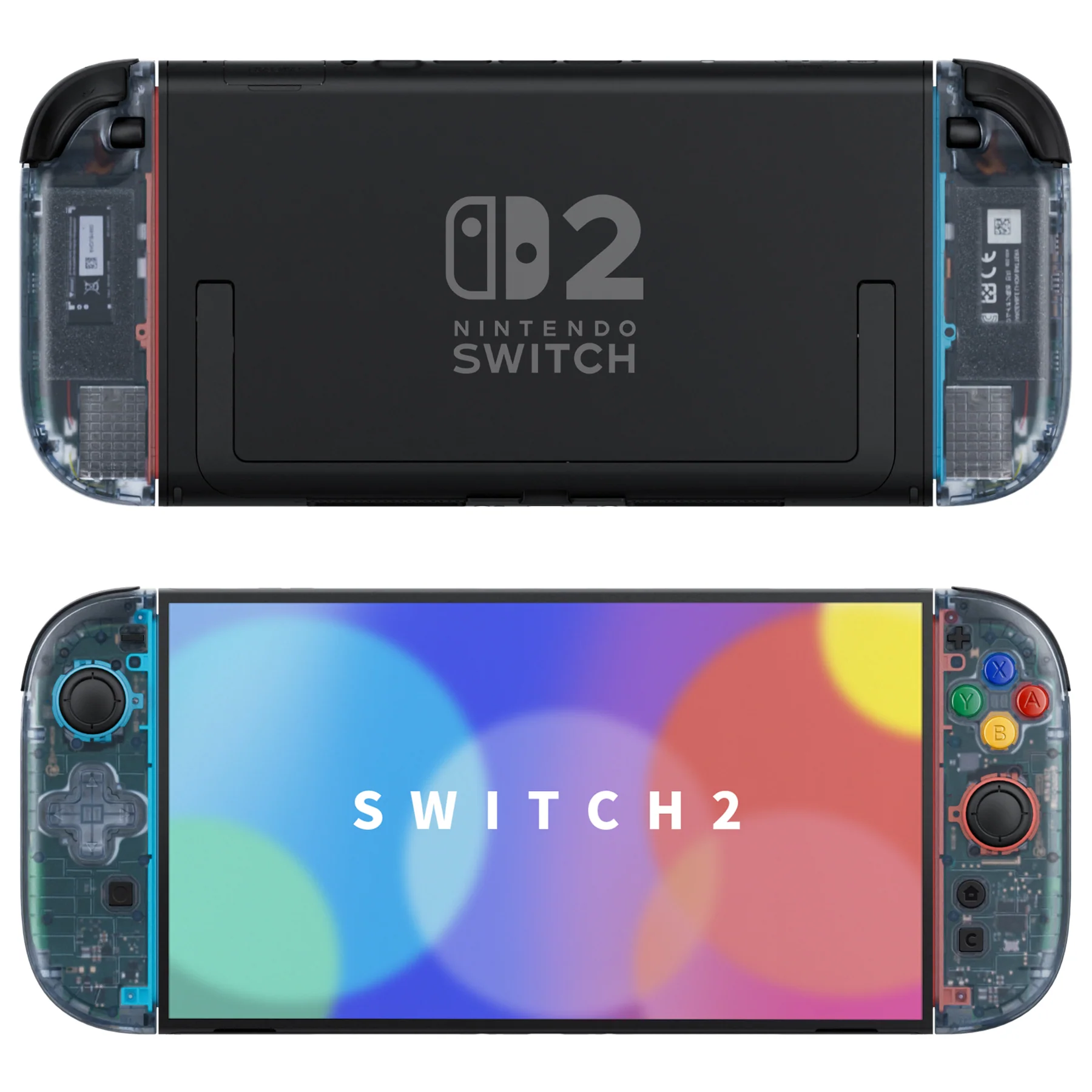 eXtremeRate D-Pad Version Replacement Full Set Shell Case with Buttons for Joycon 2 of Nintendo Switch 2 - Essence Version - Clear Glacier Blue - Image 4