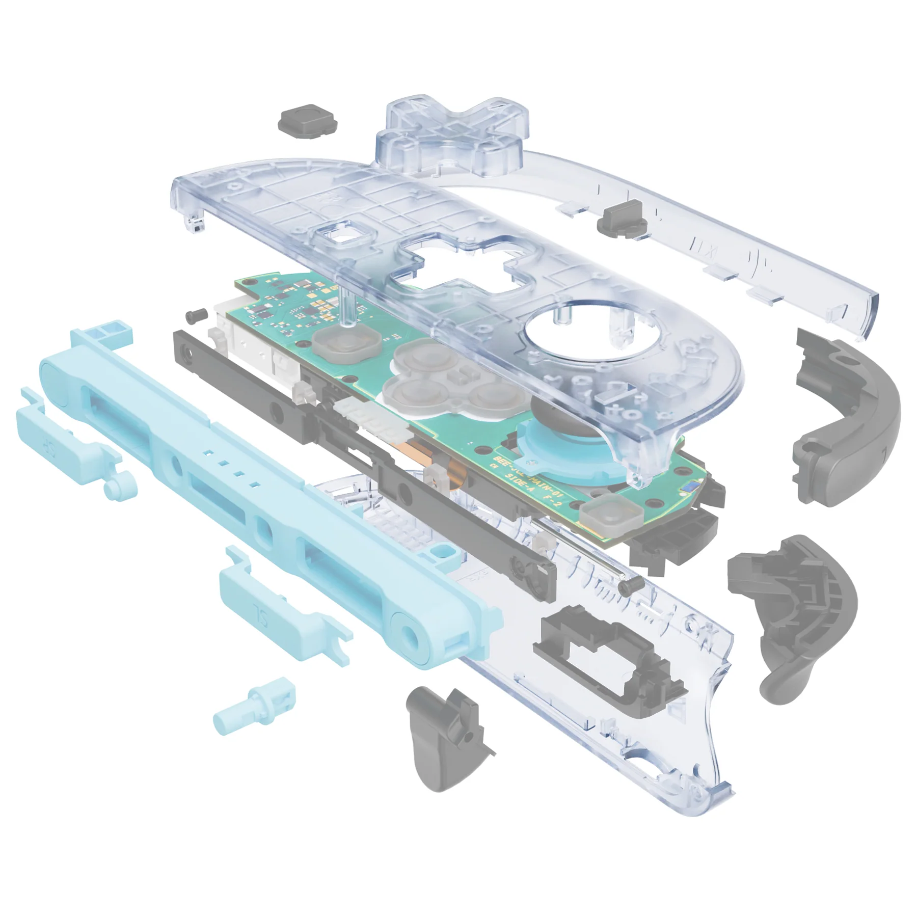 eXtremeRate D-Pad Version Replacement Full Set Shell Case with Buttons for Joycon 2 of Nintendo Switch 2 - Essence Version - Clear Glacier Blue - Image 6