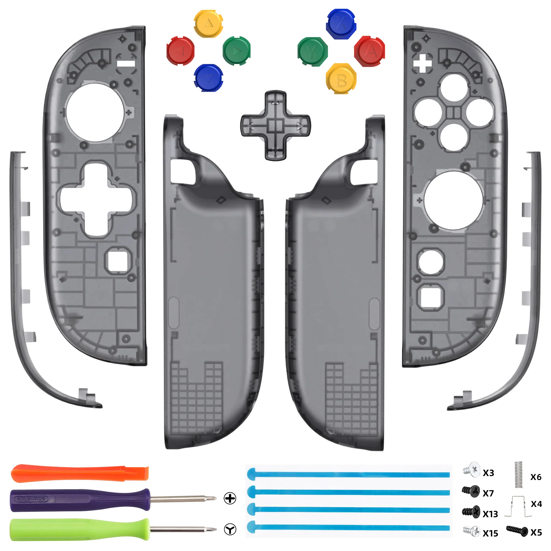 eXtremeRate D-Pad Version Replacement Full Set Shell Case with Buttons for Joycon 2 of Nintendo Switch 2 - Essence Version - Clear Slate Black - Image 2
