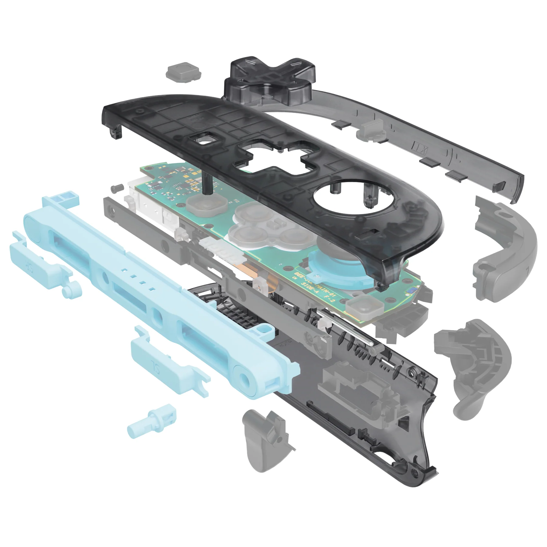 eXtremeRate D-Pad Version Replacement Full Set Shell Case with Buttons for Joycon 2 of Nintendo Switch 2 - Essence Version - Clear Slate Black - Image 6