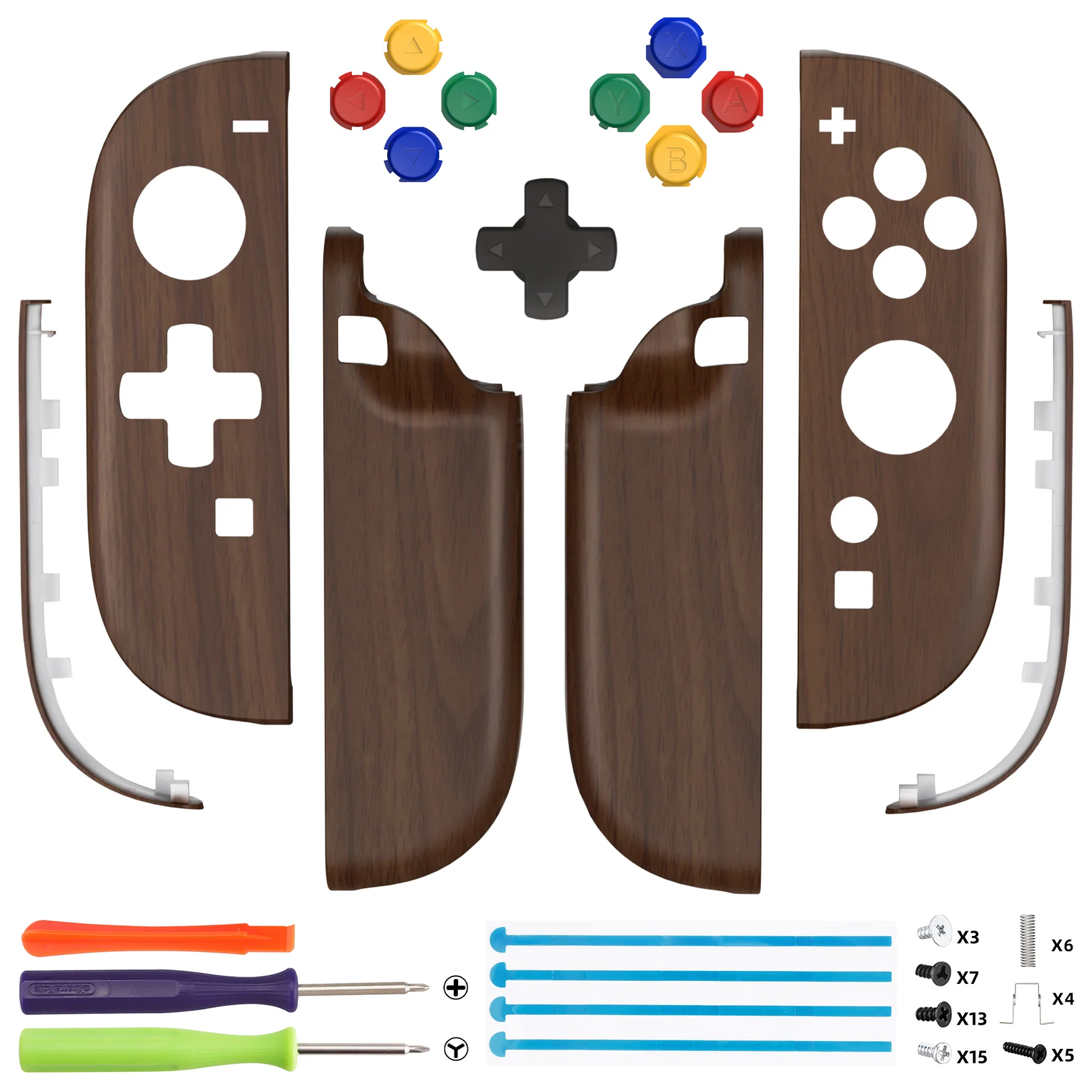 eXtremeRate D-Pad Version Replacement Full Set Shell Case with Buttons for Joycon 2 of Nintendo Switch 2 - Essence Version - Wood Grain - Image 2