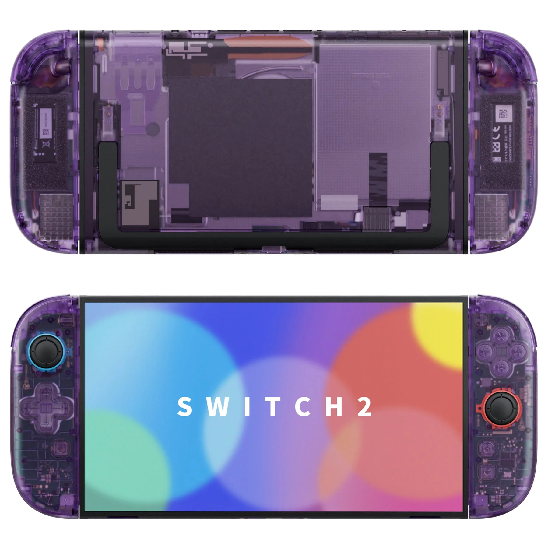 eXtremeRate D-Pad Version Replacement Full Set Shells with Buttons for Nintendo Switch 2 - Deluxe Version - Clear Atomic Purple - Image 4