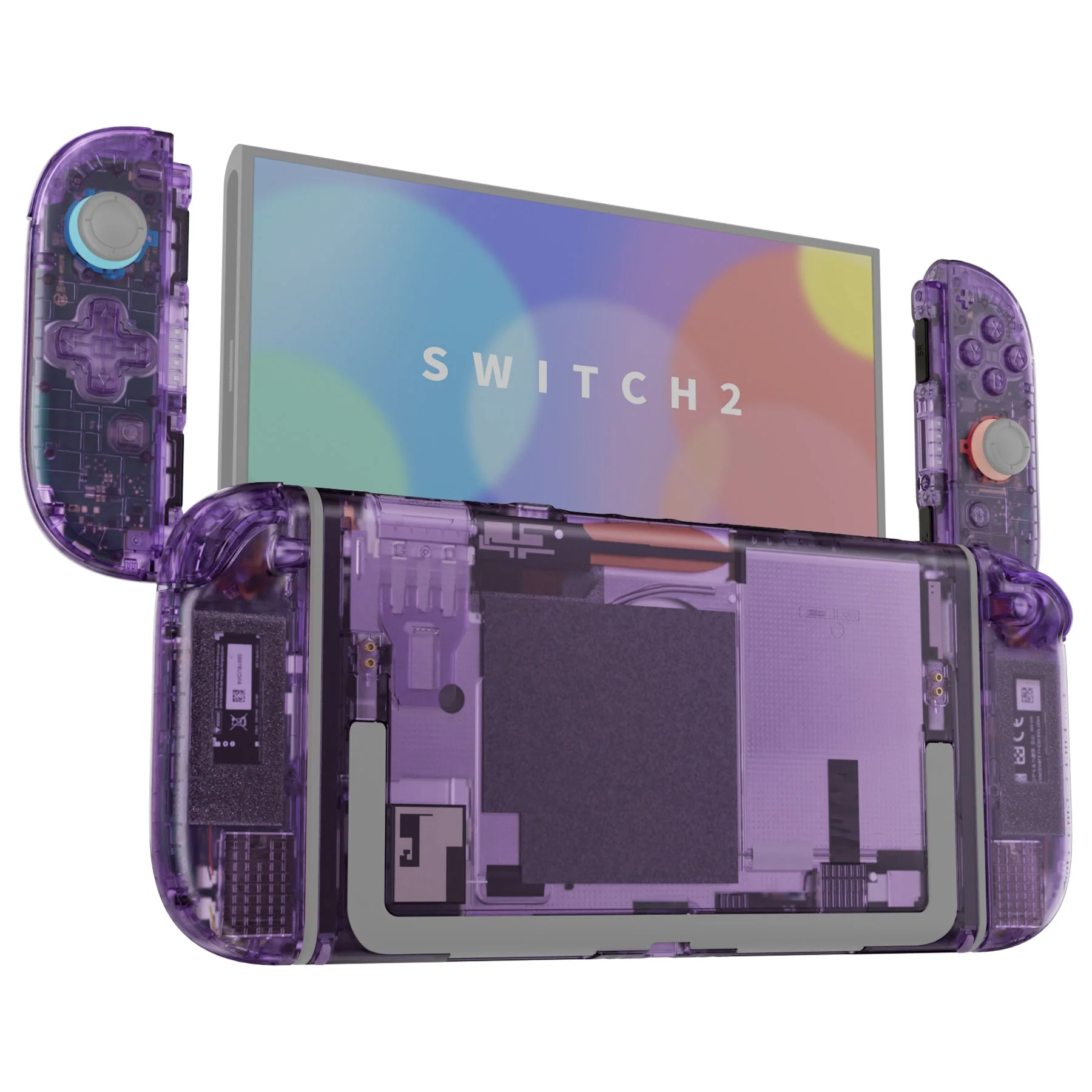 eXtremeRate D-Pad Version Replacement Full Set Shells with Buttons for Nintendo Switch 2 - Deluxe Version - Clear Atomic Purple - Image 5