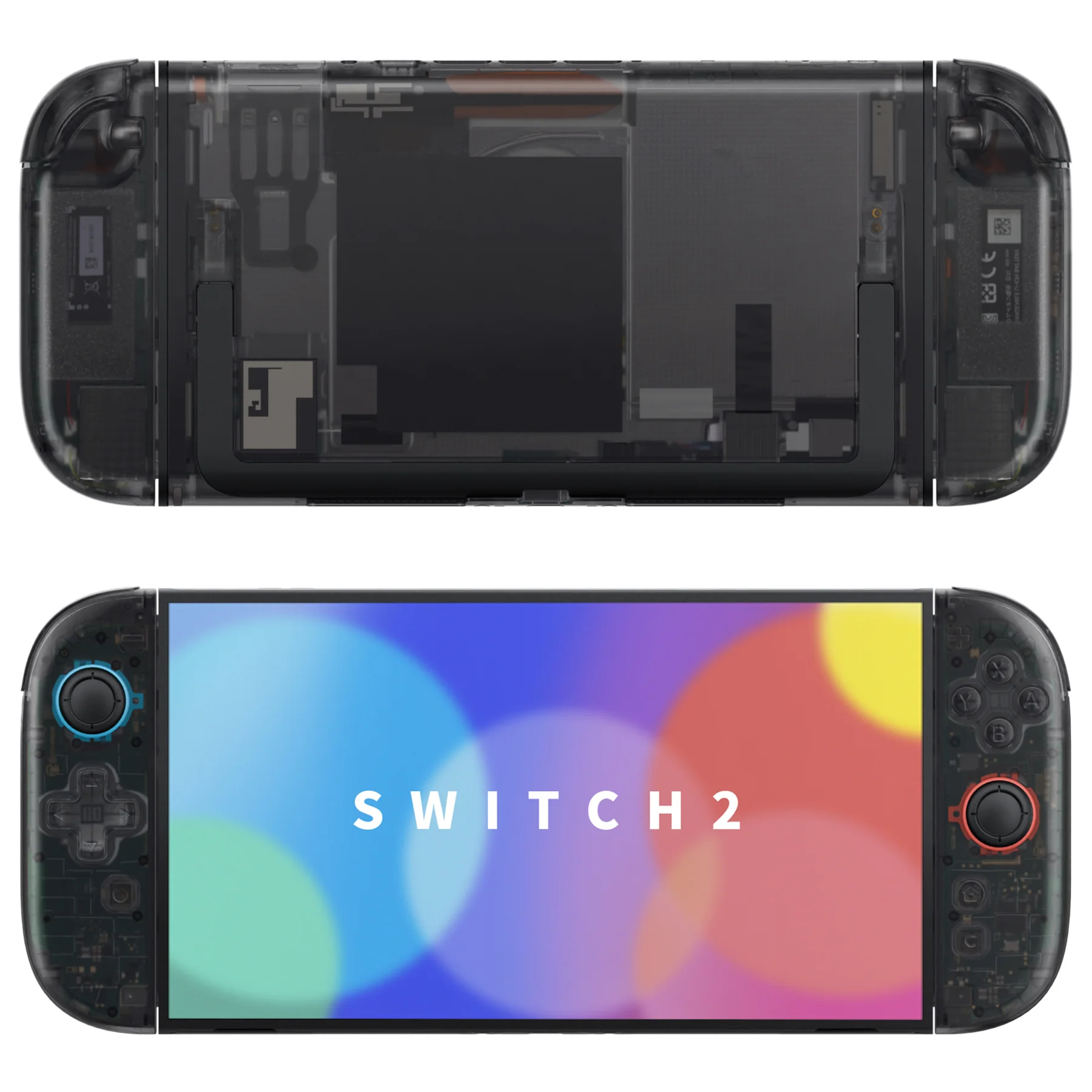 eXtremeRate D-Pad Version Replacement Full Set Shells with Buttons for Nintendo Switch 2 - Deluxe Version - Clear Slate Black - Image 4