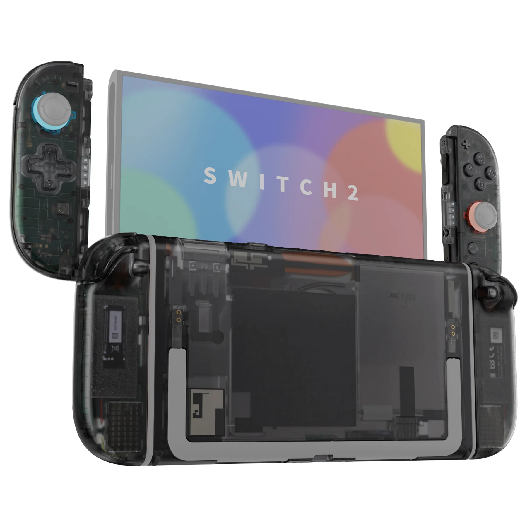 eXtremeRate D-Pad Version Replacement Full Set Shells with Buttons for Nintendo Switch 2 - Deluxe Version - Clear Slate Black - Image 5