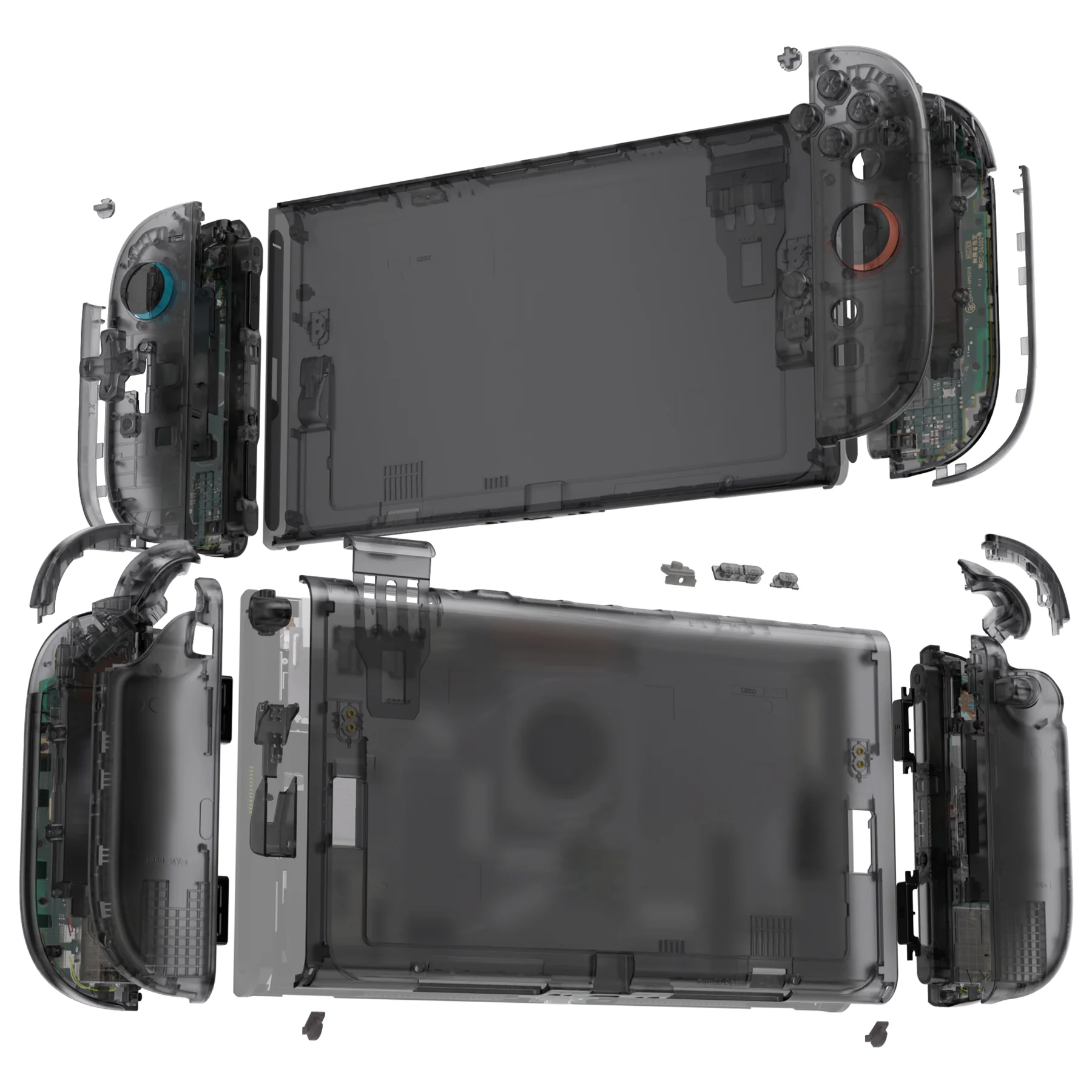 eXtremeRate D-Pad Version Replacement Full Set Shells with Buttons for Nintendo Switch 2 - Deluxe Version - Clear Slate Black - Image 7