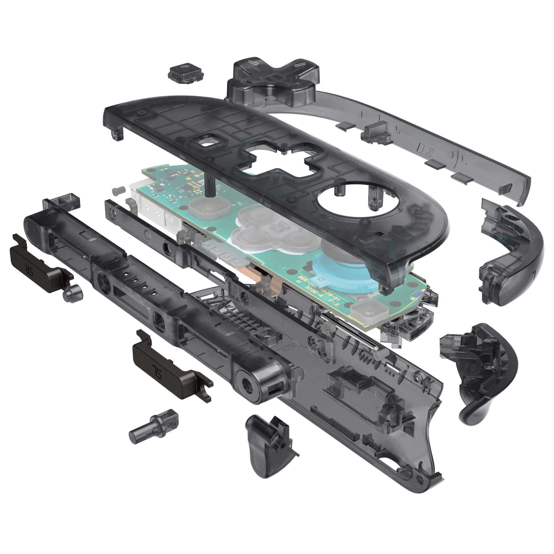 eXtremeRate D-Pad Version Replacement Full Set Shells with Buttons for Nintendo Switch 2 - Deluxe Version - Clear Slate Black - Image 9