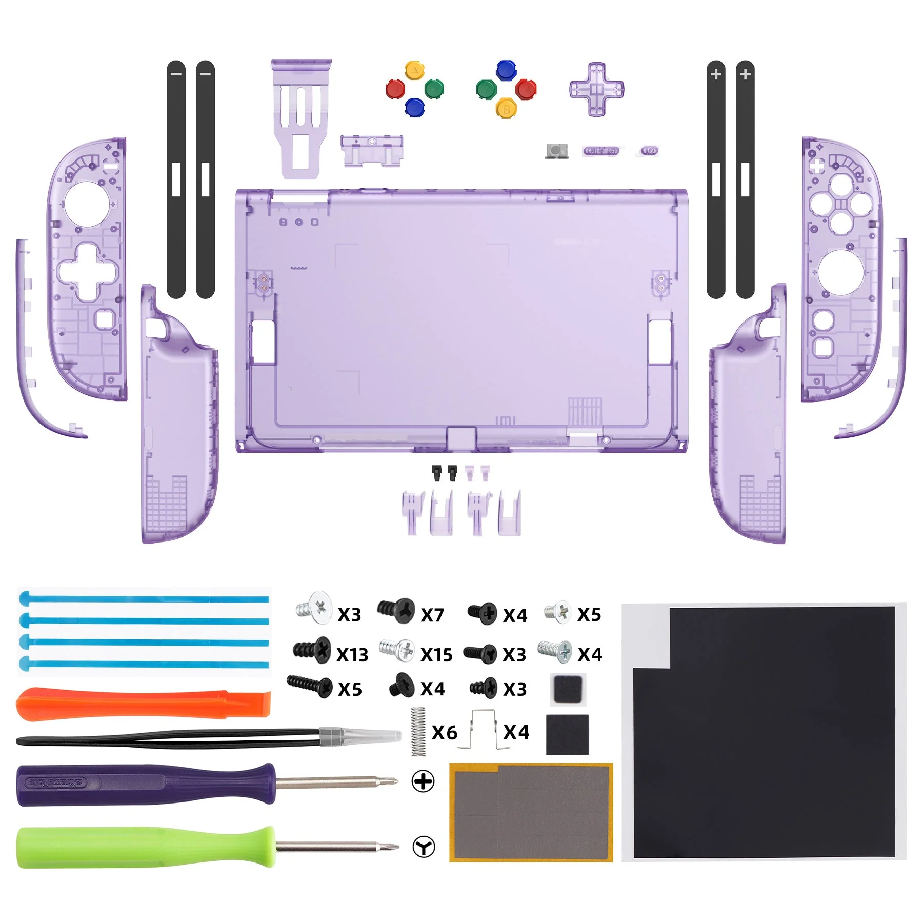 eXtremeRate D-Pad Version Replacement Full Set Shells with Buttons for Nintendo Switch 2 - Essence Version - Clear Atomic Purple - Image 2