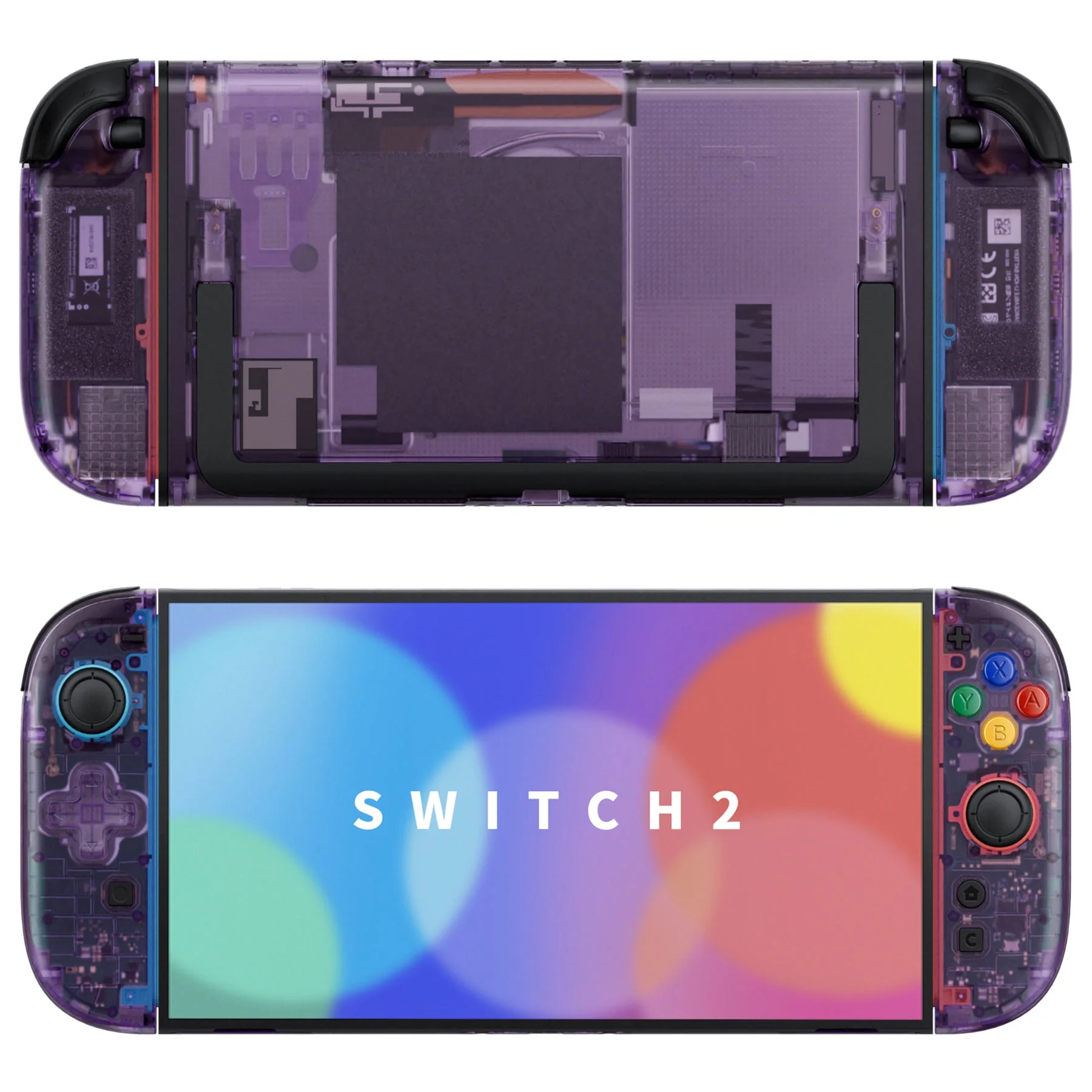 eXtremeRate D-Pad Version Replacement Full Set Shells with Buttons for Nintendo Switch 2 - Essence Version - Clear Atomic Purple - Image 4