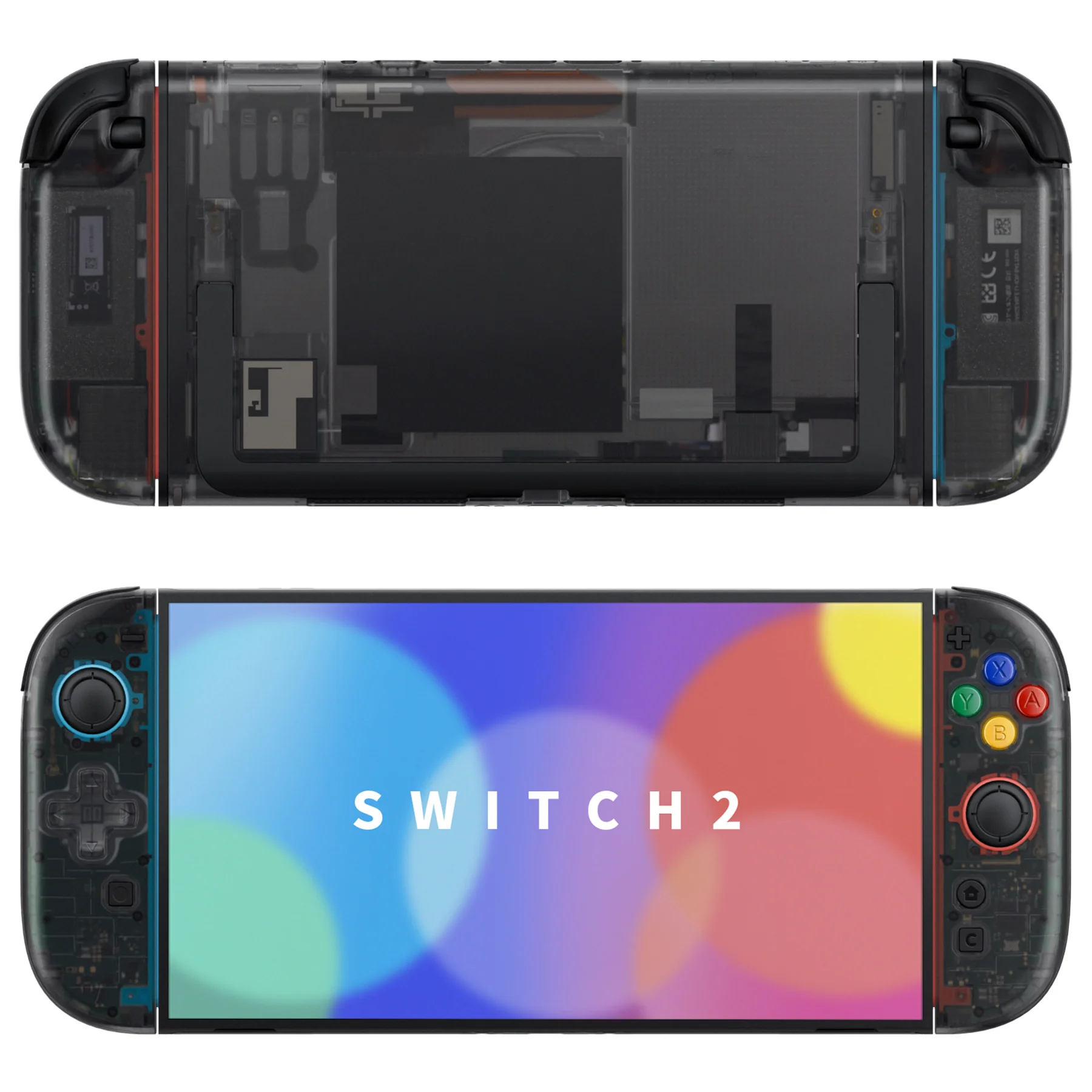 eXtremeRate D-Pad Version Replacement Full Set Shells with Buttons for Nintendo Switch 2 - Essence Version - Clear Slate Black - Image 4