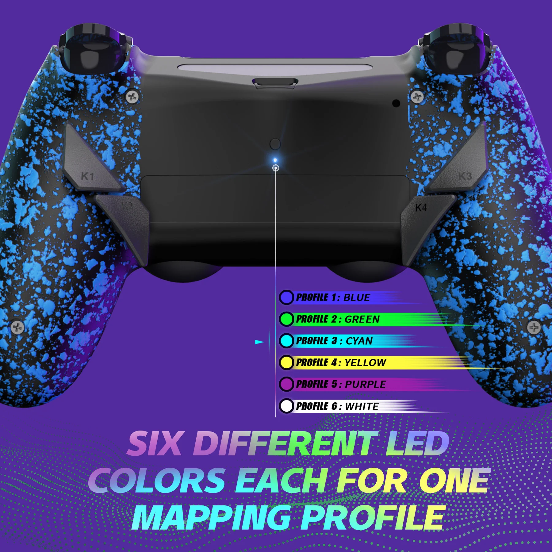 eXtremeRate Dawn Type-C Version Remap Kit for PS4 Slim Pro Controller JDM-040/050/055 - Textured Blue - Image 7