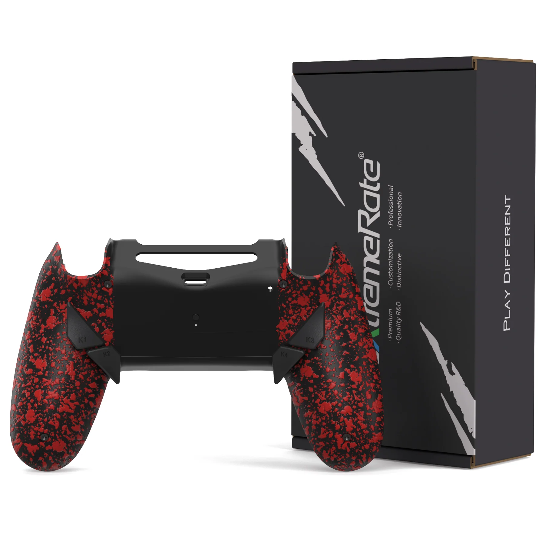 eXtremeRate Dawn Type-C Version Remap Kit for PS4 Slim Pro Controller JDM-040/050/055 - Textured Red - Image 10
