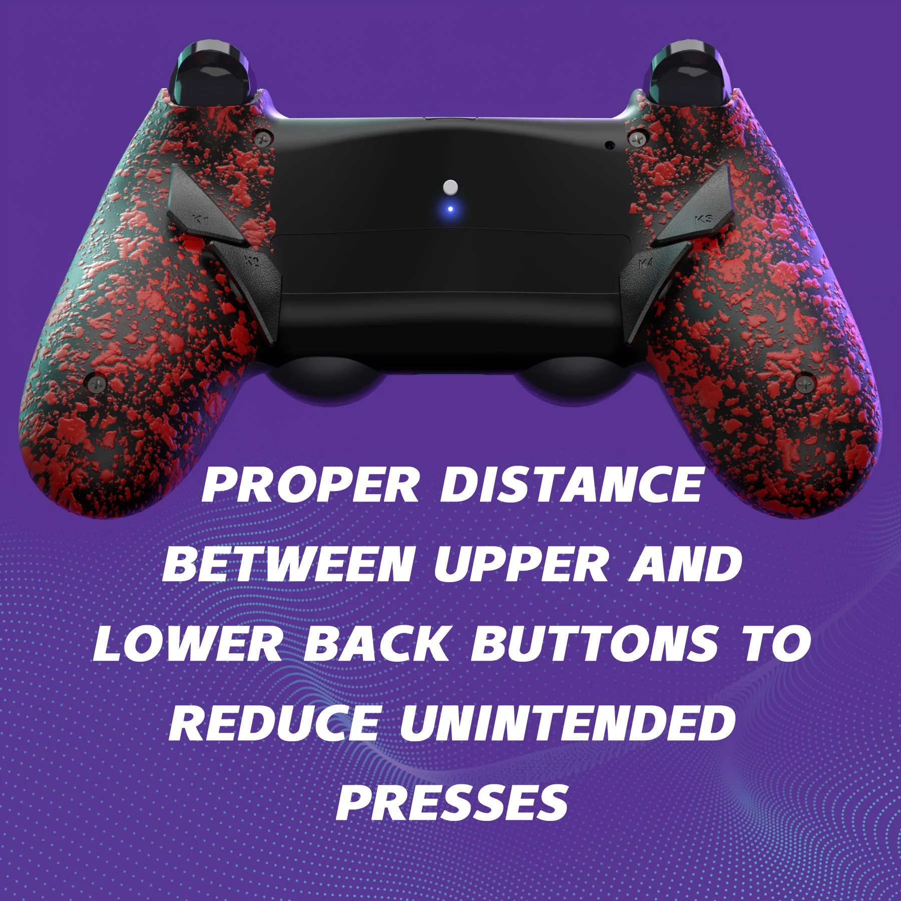 eXtremeRate Dawn Type-C Version Remap Kit for PS4 Slim Pro Controller JDM-040/050/055 - Textured Red - Image 9